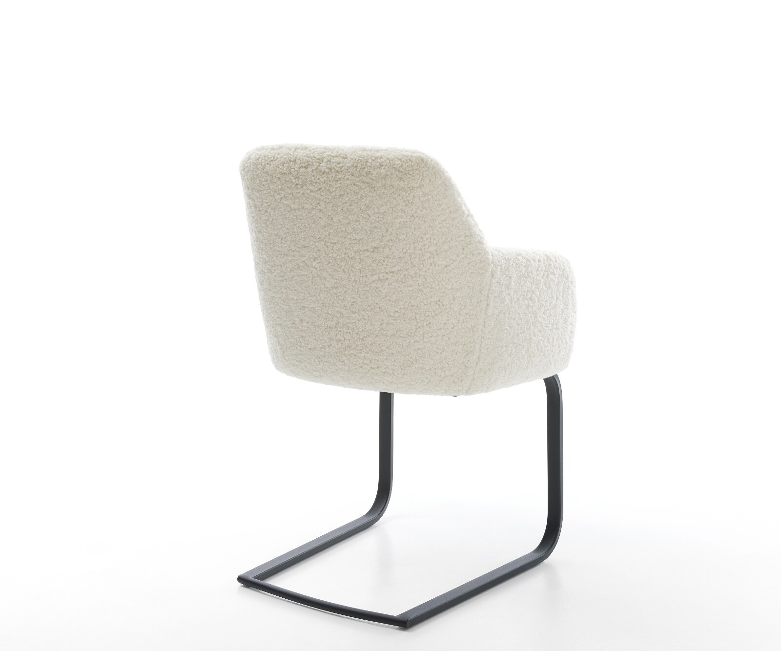 Freischwinger Greg-Flex Teddystoff Beige Freischwinger flach Schwarz Taschenfederkern 4