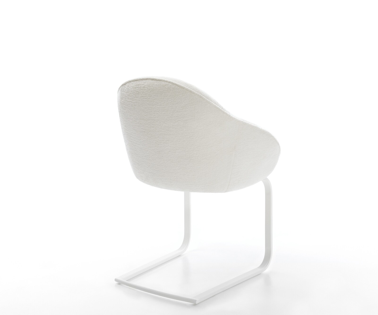 Cantilever Gaio-Flex bouclé doux beige pied cantilever plat blanc 5