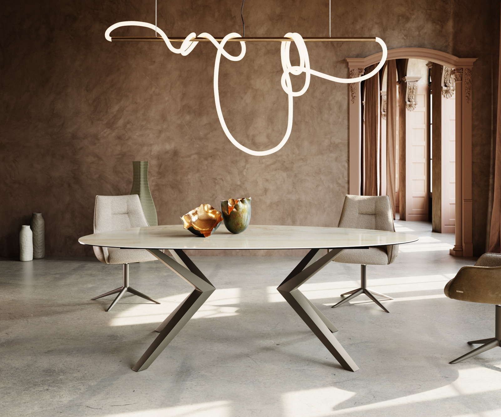Esstisch Edge Oval 220x120 Keramik Iris FMG Onice Oro Zenthara kantig Metall Effektfinish Titan 1 Esstisch Edge Oval 220x120 Keramik Iris FMG Onice Oro Zenthara kantig Metall Effektfinish Titan 1