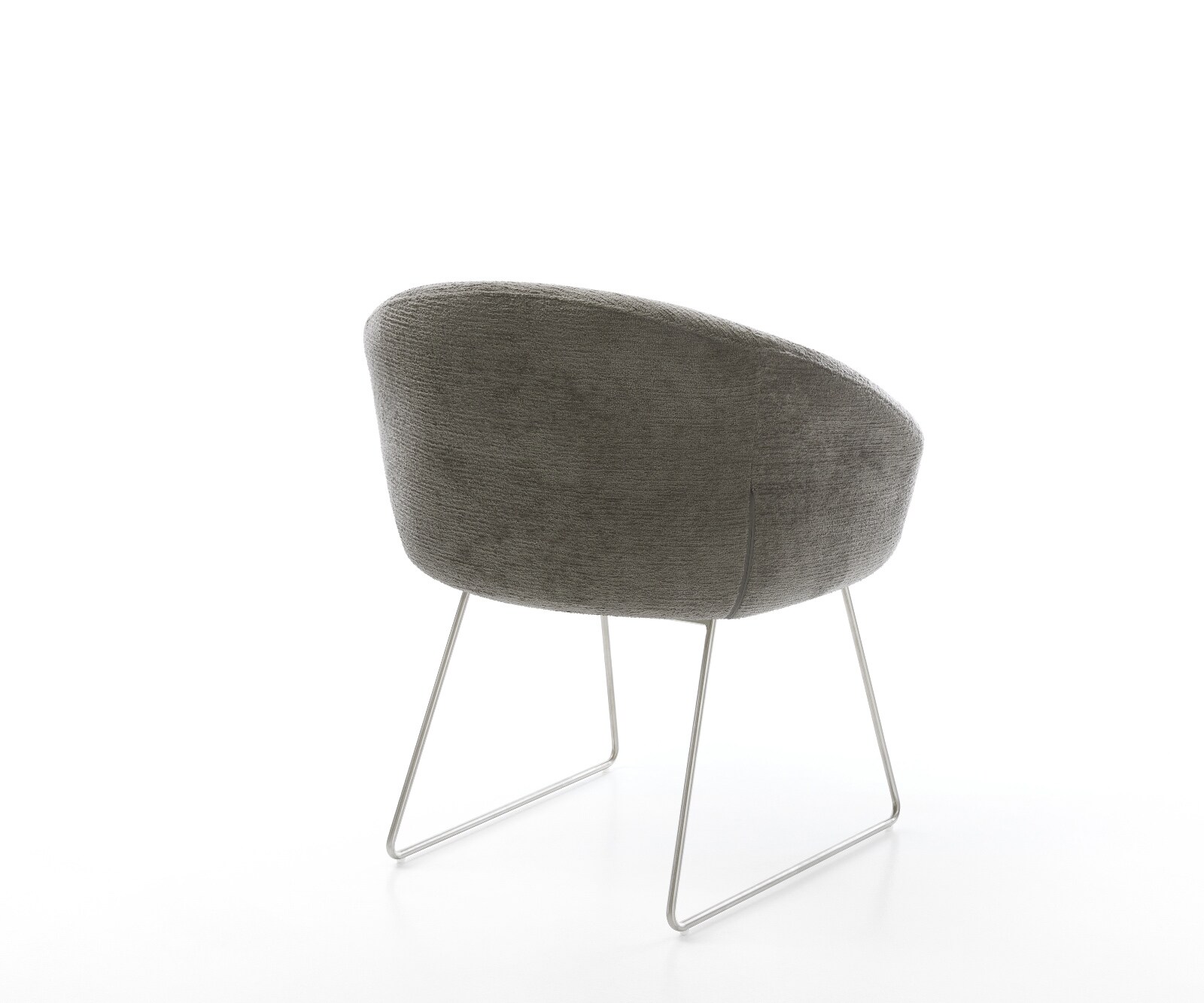 Chaise-de-salle-à-manger Vinka-Flex avec accoudoirs bouclé doux couleur boue pied trapèze acier inoxydable resorts ensachés 4
