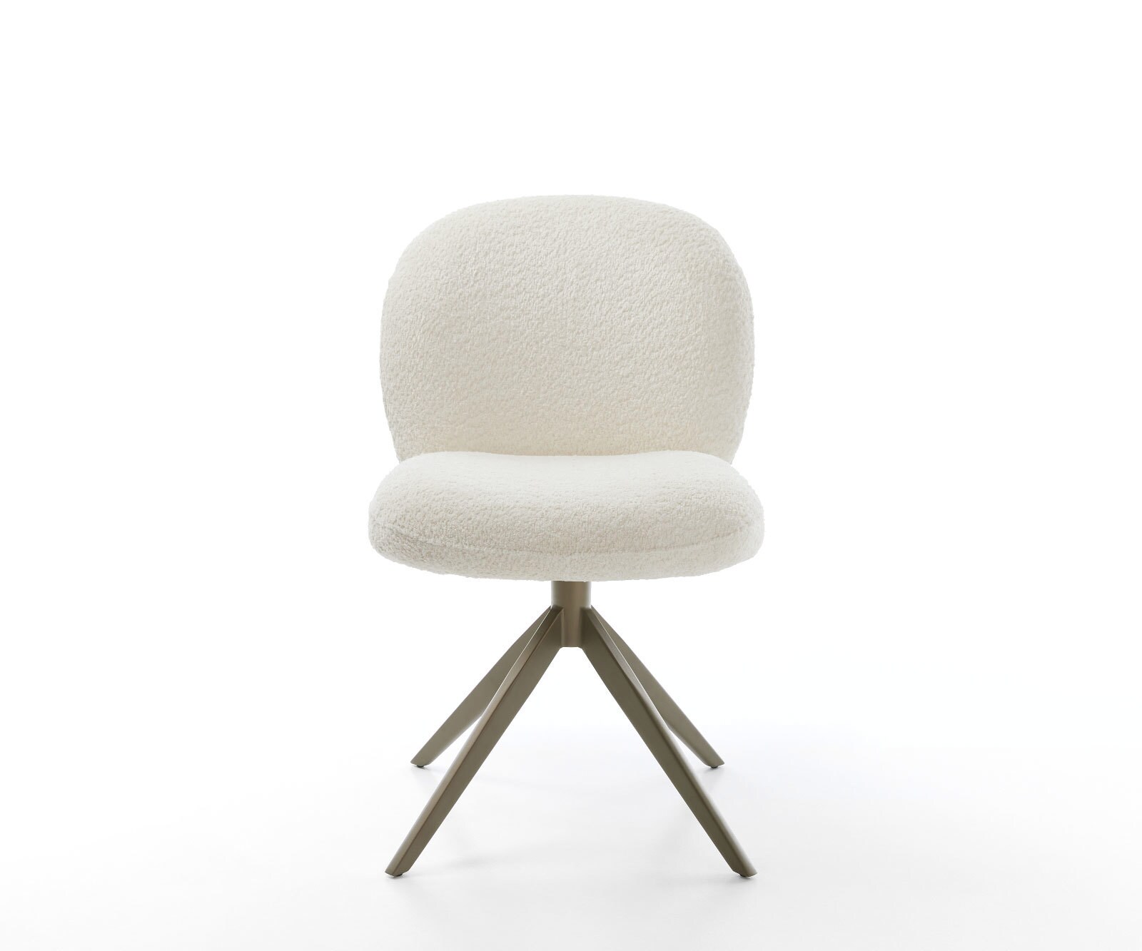 Chaise-pivotante Nube-Flex bouclé blanc pied croisé large aspect titane pivotement sur 360° ressorts ensachés 2