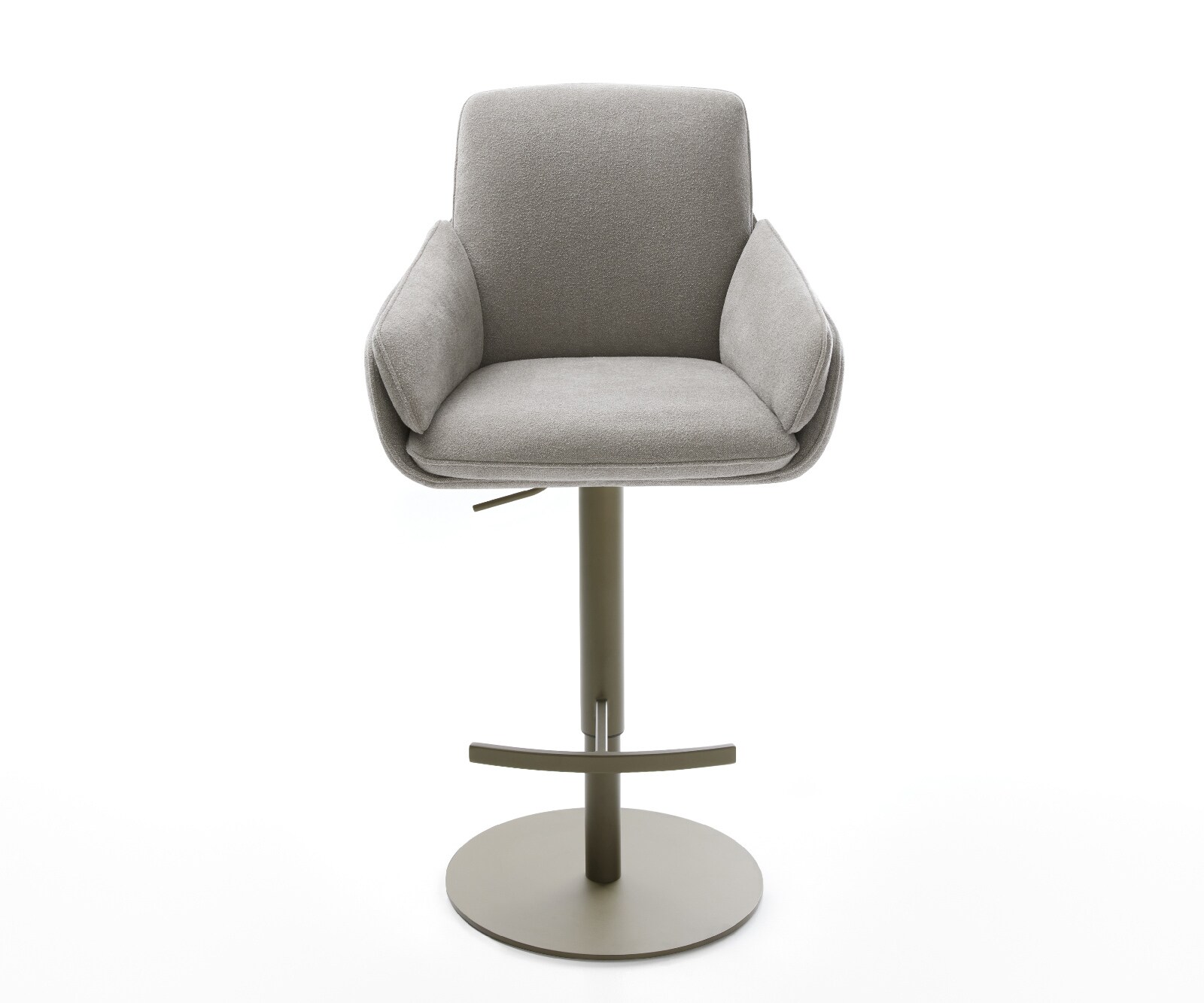 Chaise-de-bar Luan-Flex Tissu structuré doux Gris Pied pivotant réglable en hauteur couleur titane Couleur titane 2