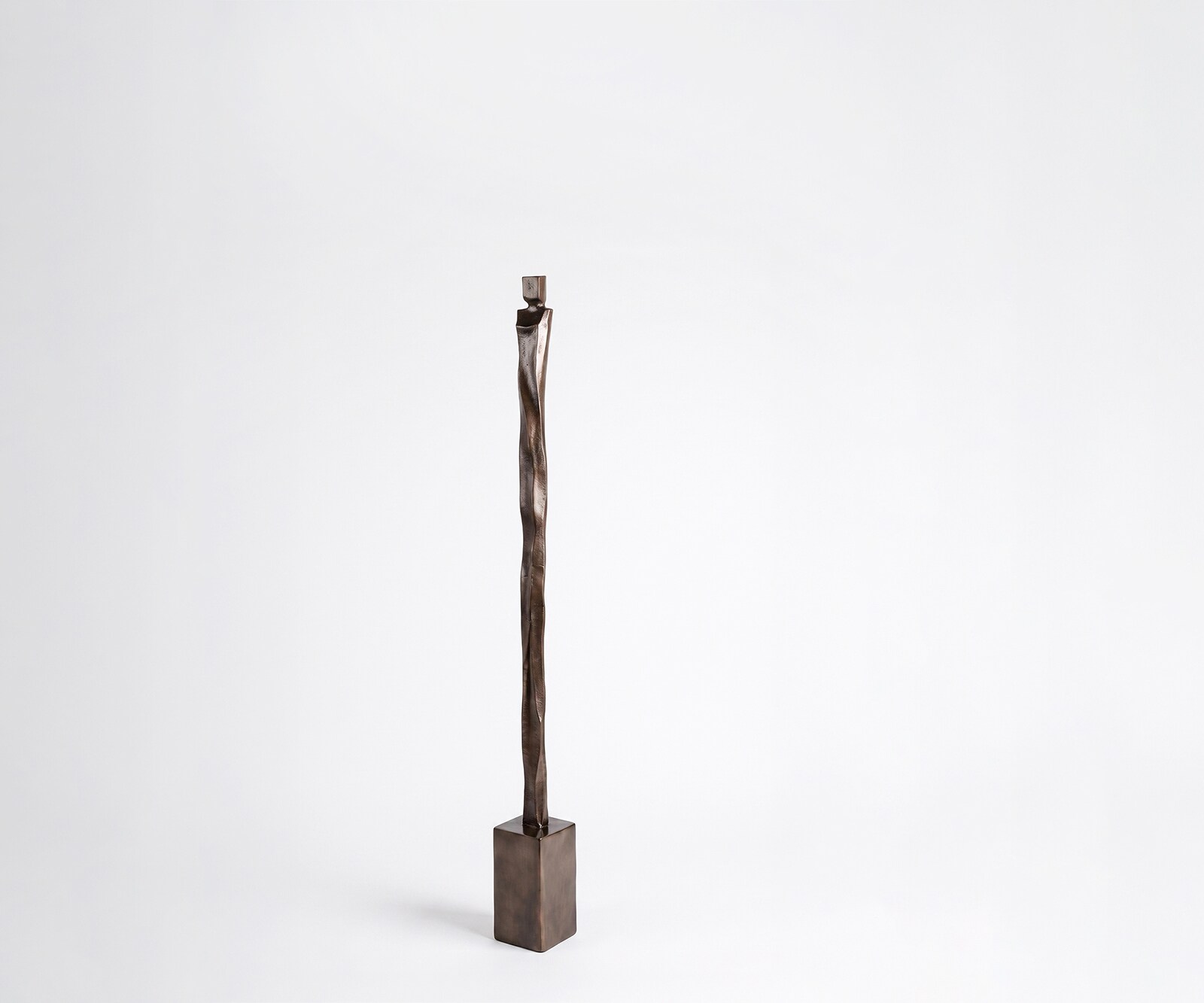Figur Statera B12 x T12 x H131 cm Aluminium Mokka Bronze Handgemacht