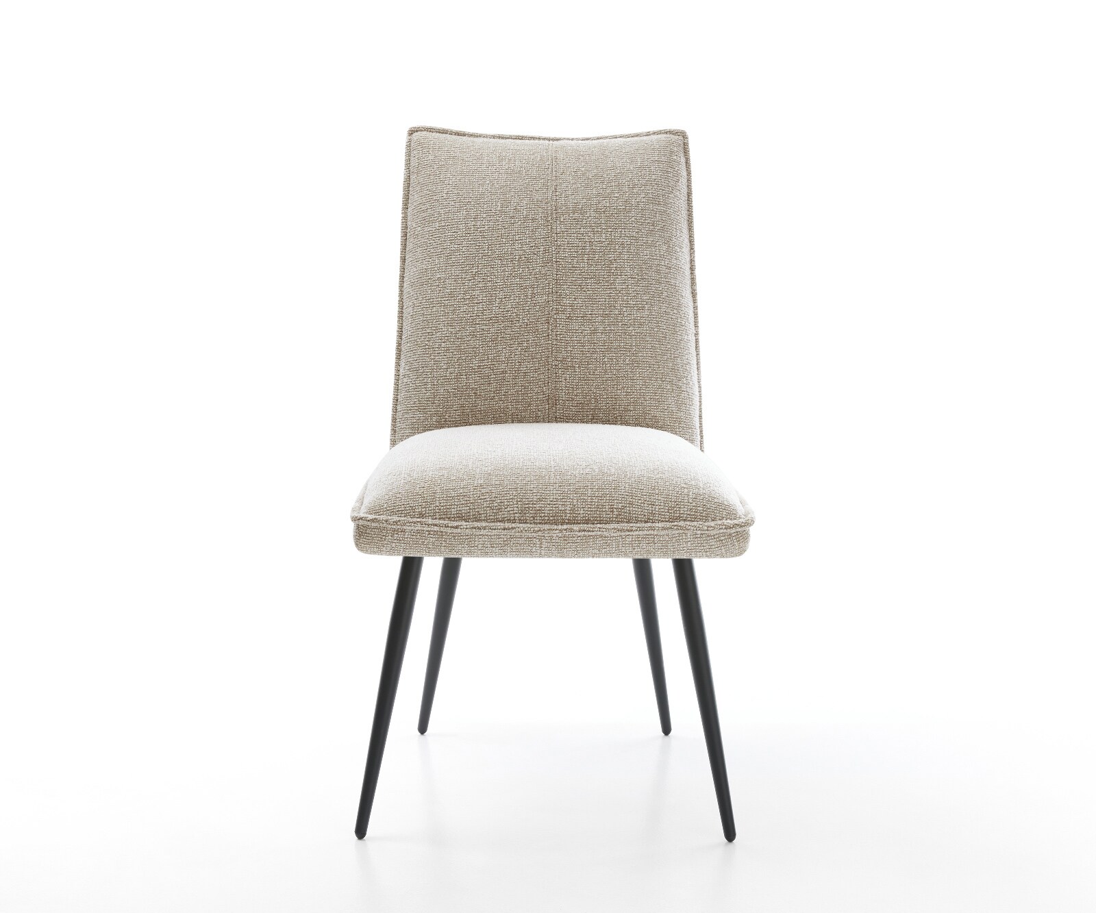 Esszimmerstuhl Lelio-Flex Webstoff Soft Beige 4-Fuß konisch Schwarz Taschenfederkern 2