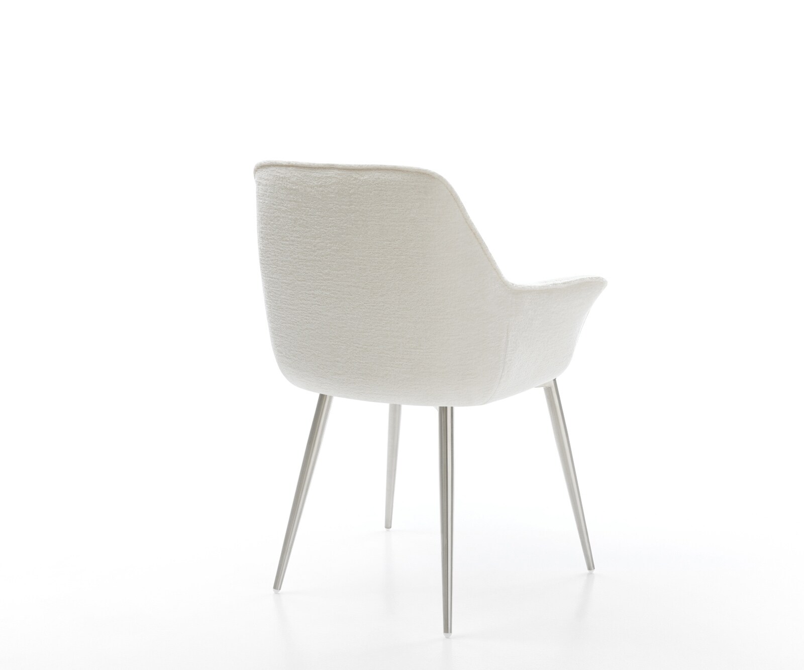 Esszimmerstuhl Kaira-Flex Bouclé Soft Beige 4-Fuß konisch Edelstahl 4