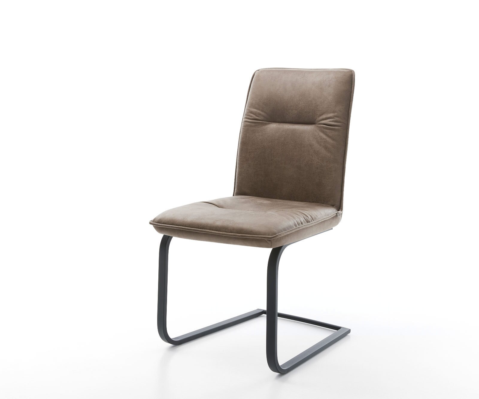 Schwingstuhl Vinjo-Flex Taupe Vintage Freischwinger flach Schwarz