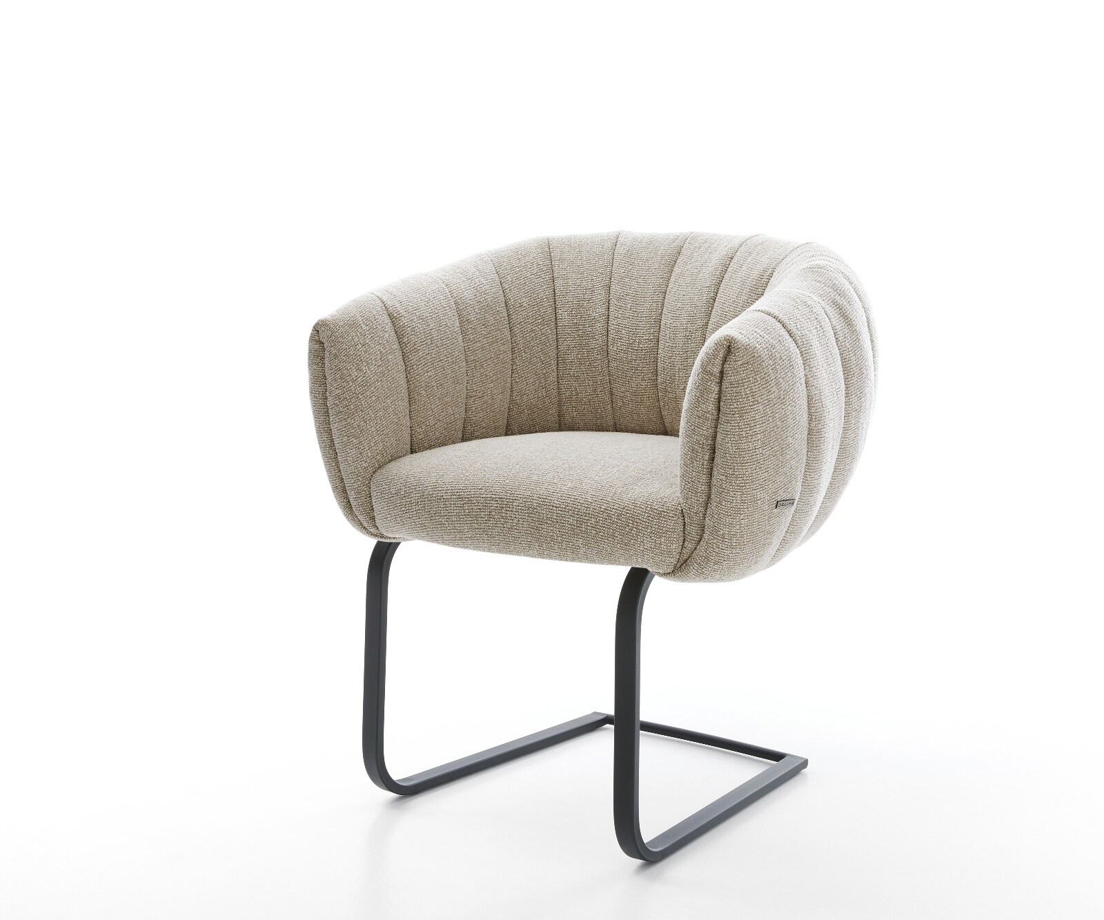 Cantilever Jada-Flex tissu tissé doux beige pied cantilever plat noir ressorts ensachés 1