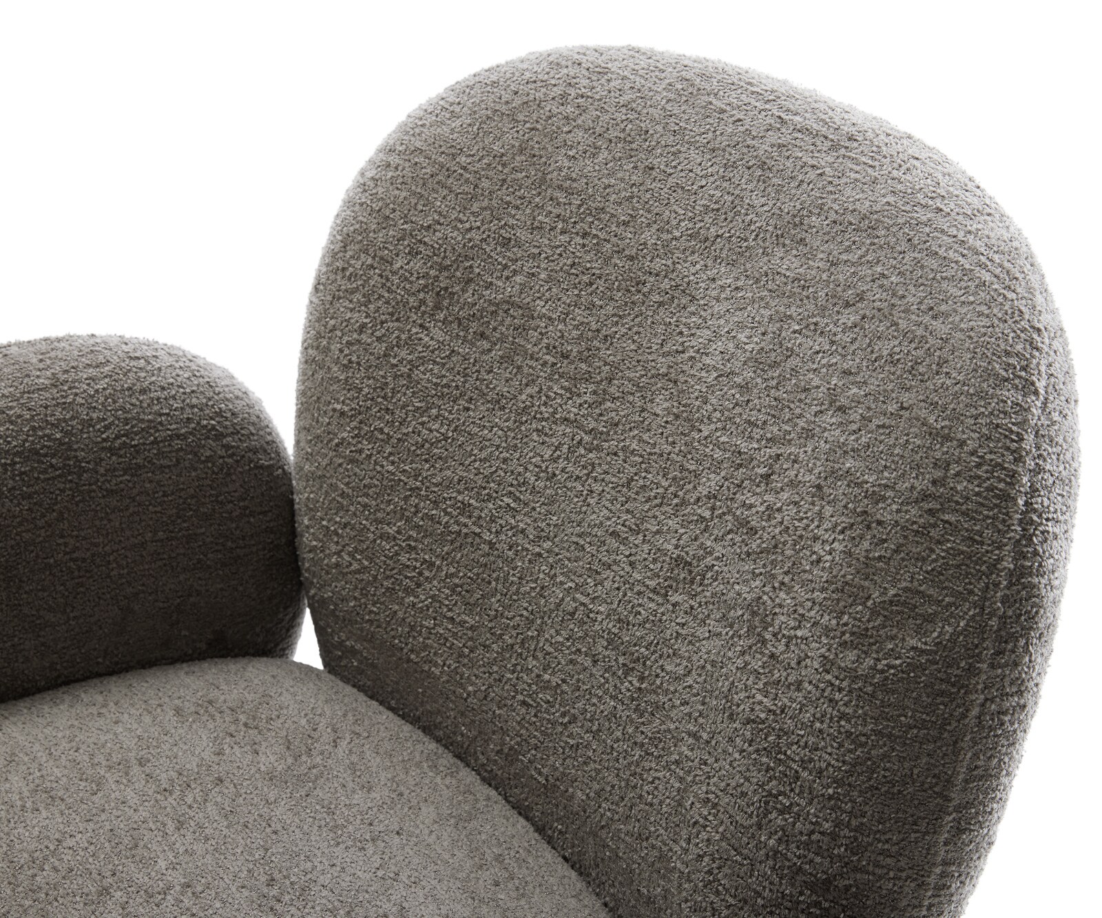 Esszimmerstuhl Nube-Flex mit Armlehnen Bouclé Soft Schlamm 4-Fuß konisch Schwarz Taschenfederkern 4