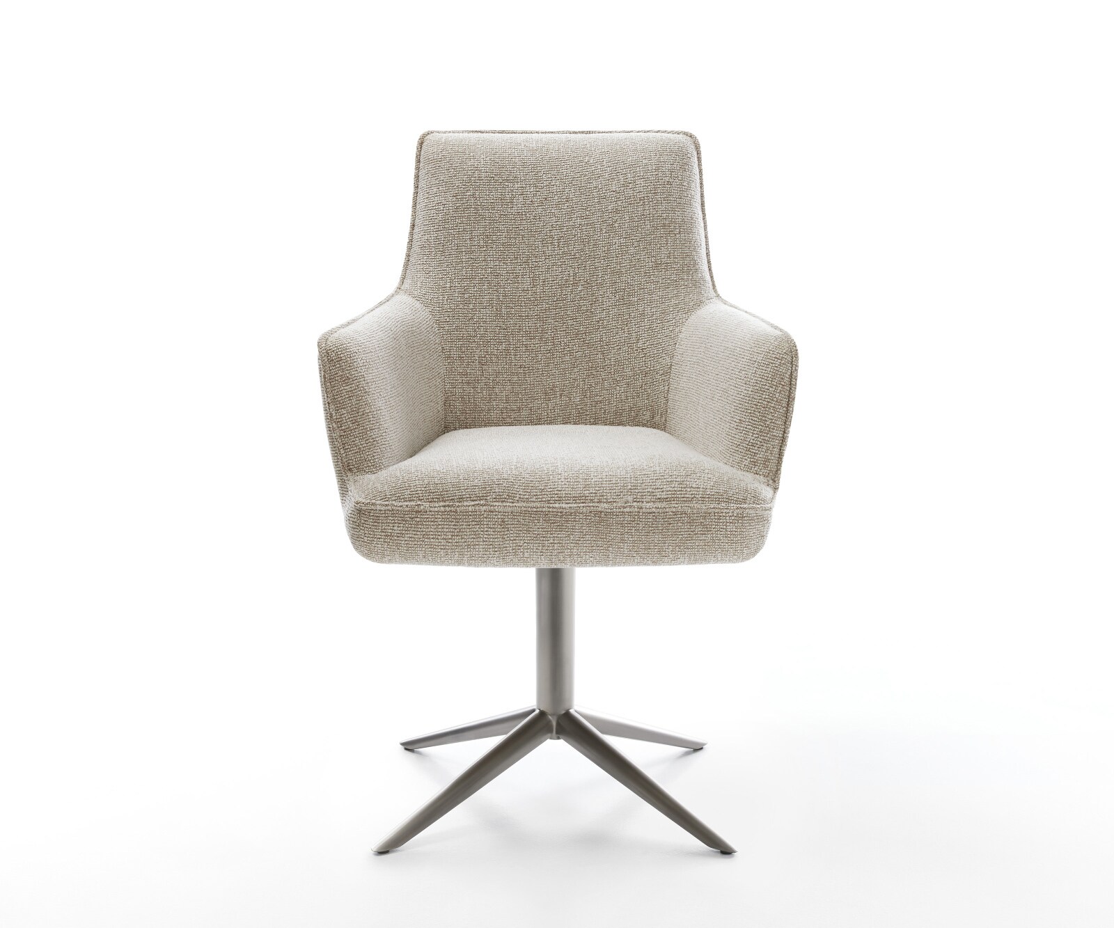 Chaise-pivotante Heira-Flex avec accoudoirs tissu tissé doux beige pied de chaise 4 branches grafiete pivotement sur 360° fonction bascule resorts ensachés 2