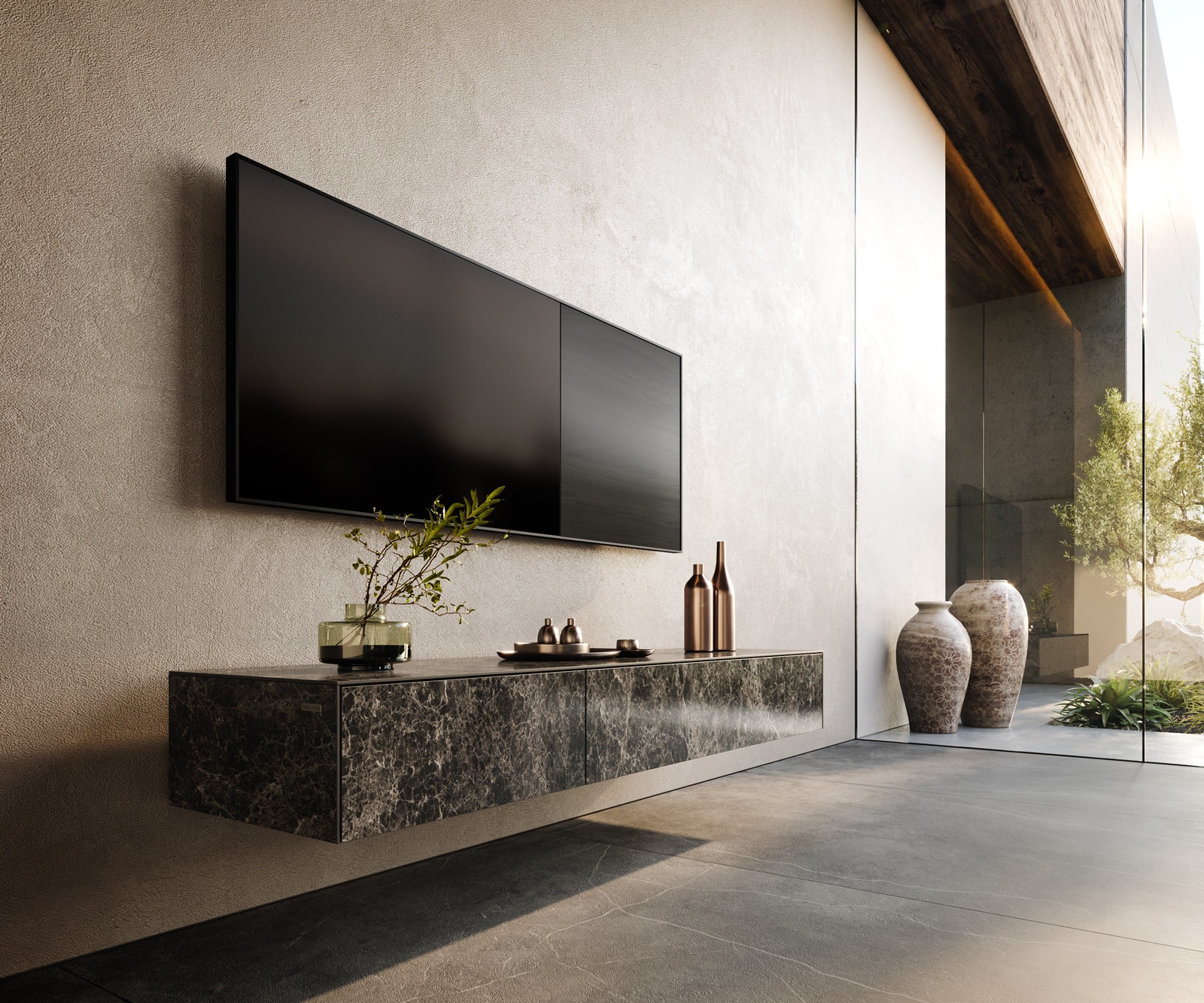 Lowboard Cuor 150 cm Keramik Laminam® Emperador Extra Lucidato Dunkelbraun 1 Klappe 1 Schubfach Schwebend Lowboard Cuor 150 cm Keramik Laminam® Emperador Extra Lucidato Dunkelbraun 1 Klappe 1 Schubfach Schwebend