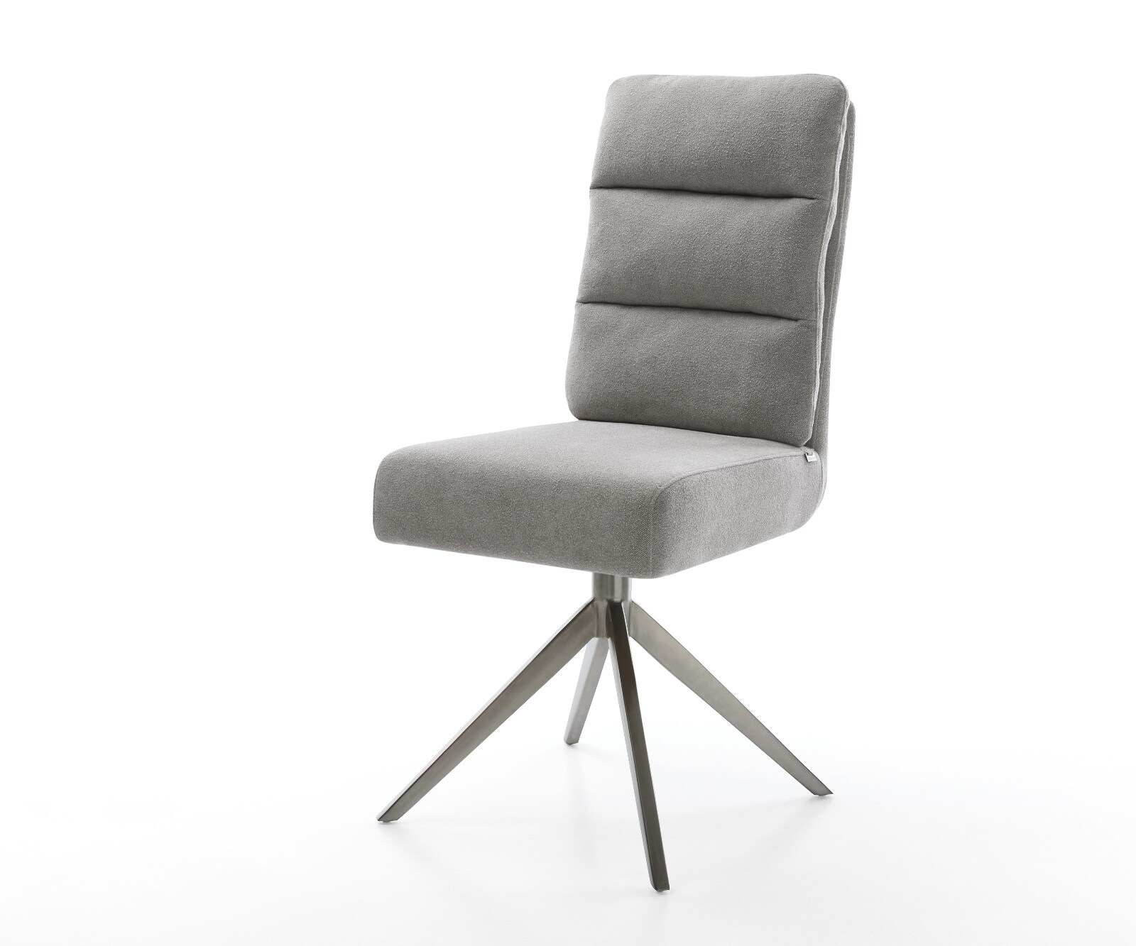 Drehstuhl Pela-Flex Strukturstoff Soft Grau Kreuzgestell breit Graphit 360° drehbar Wippfunktion Taschenfederkern 1