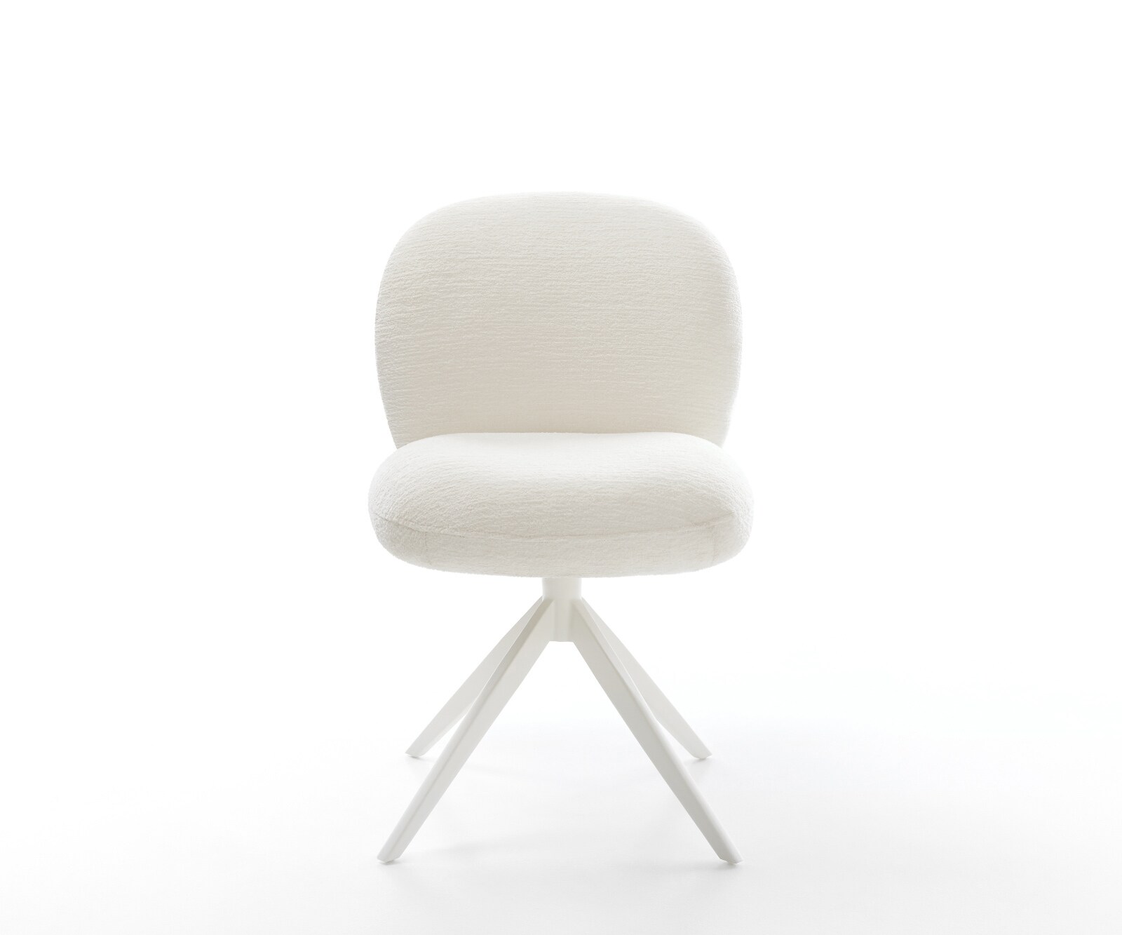 Chaise-pivotante Nube-Flex bouclé doux beige pied croisé large blanc pivotement sur 360° fonction bascule resorts ensachés 1