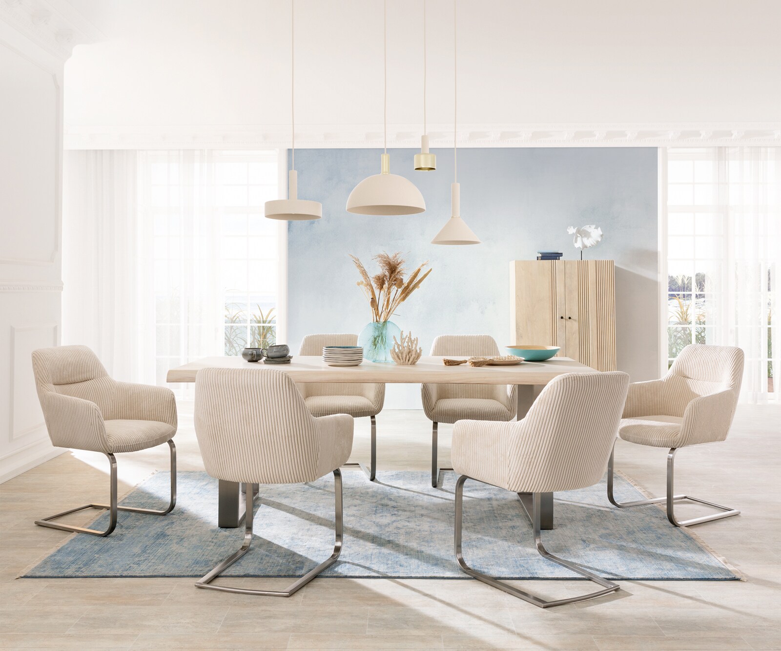 Freischwinger Pejo-Flex Cord Beige Freischwinger flach Edelstahl Taschenfederkern 3