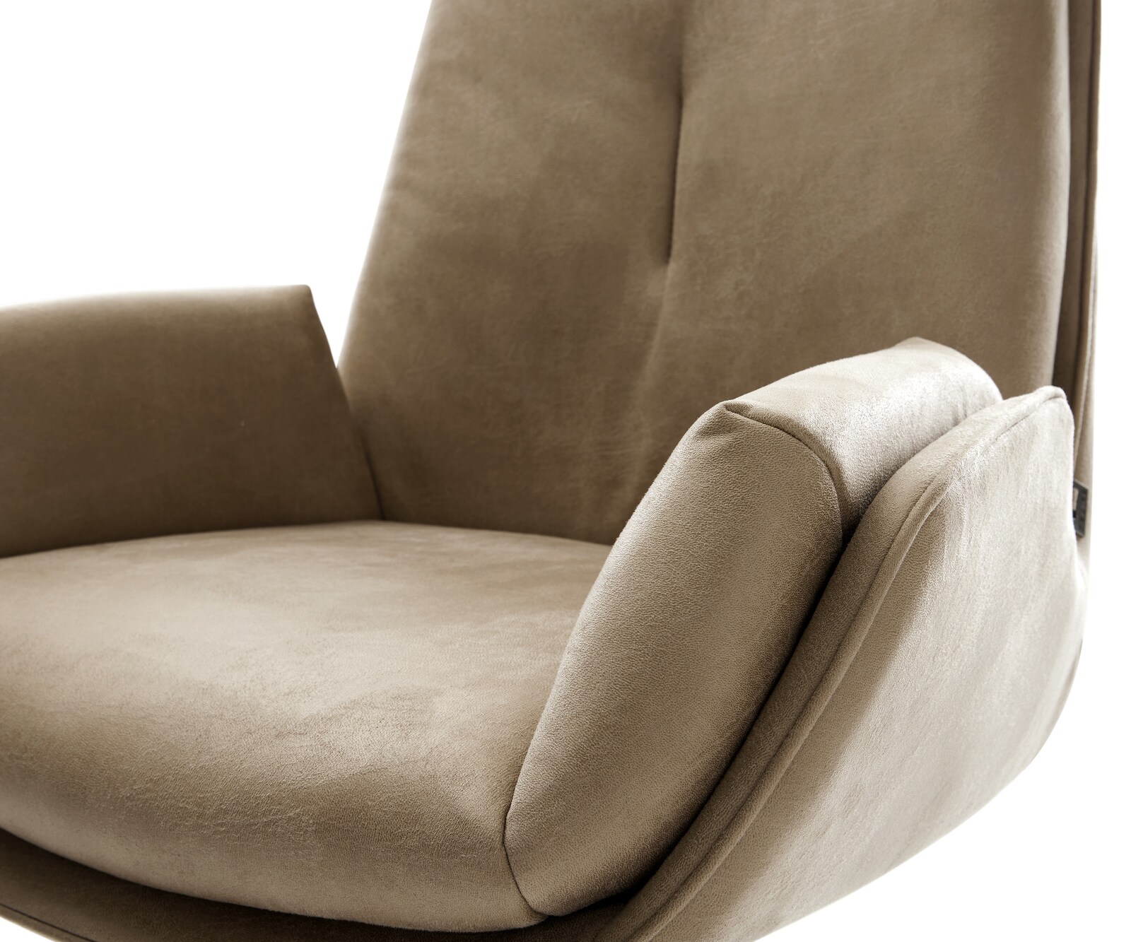 Drehstuhl Clea-Flex Mikrofaser Beige Vintage Kreuzgestell breit Graphit 360° drehbar Wippfunktion 3