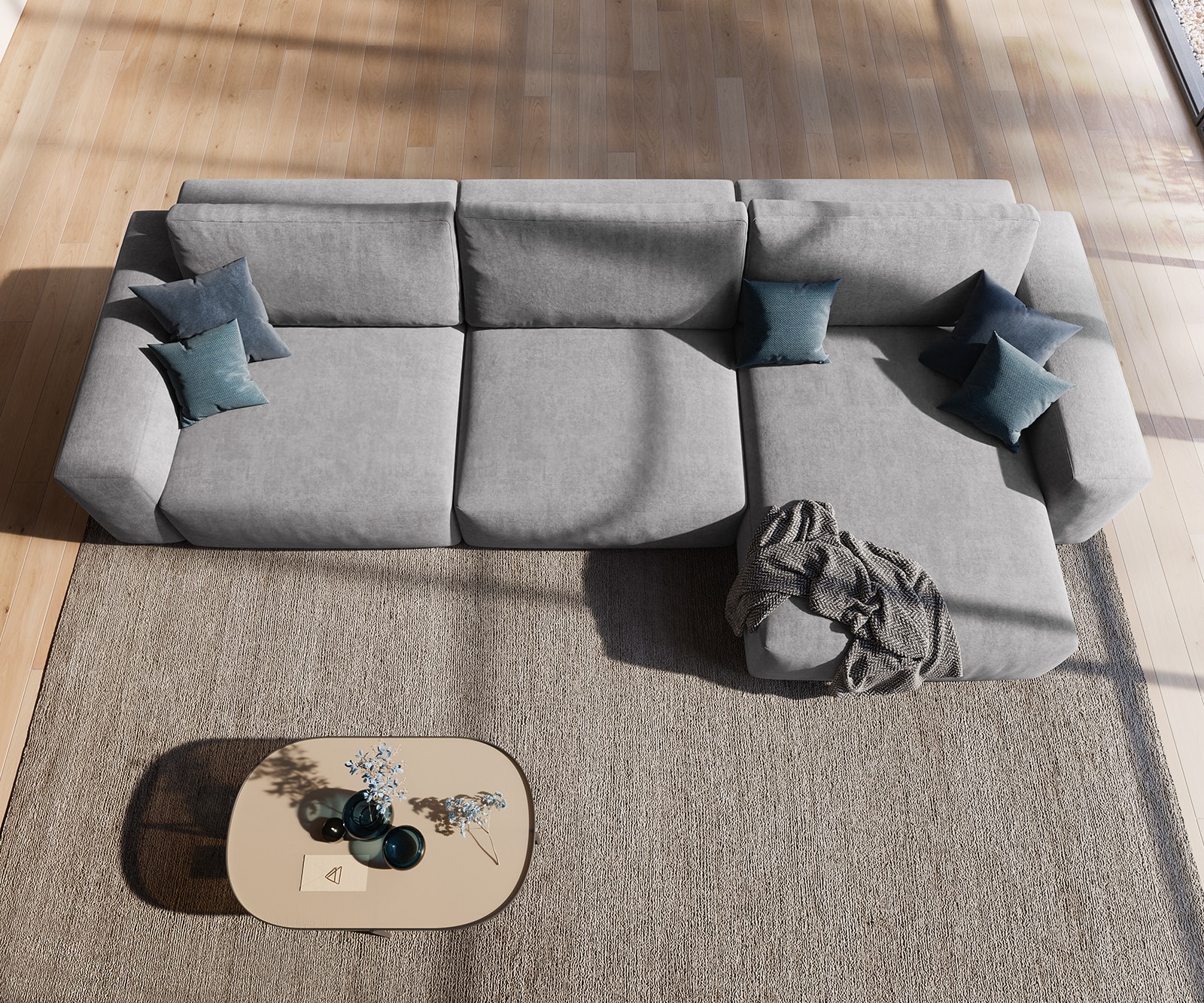 Ecksofa Lanzo XL 380x180 cm Mikrofaser Grau Recamiere variabel 3 Ecksofa Lanzo XL 380x180 cm Mikrofaser Grau Recamiere variabel 3