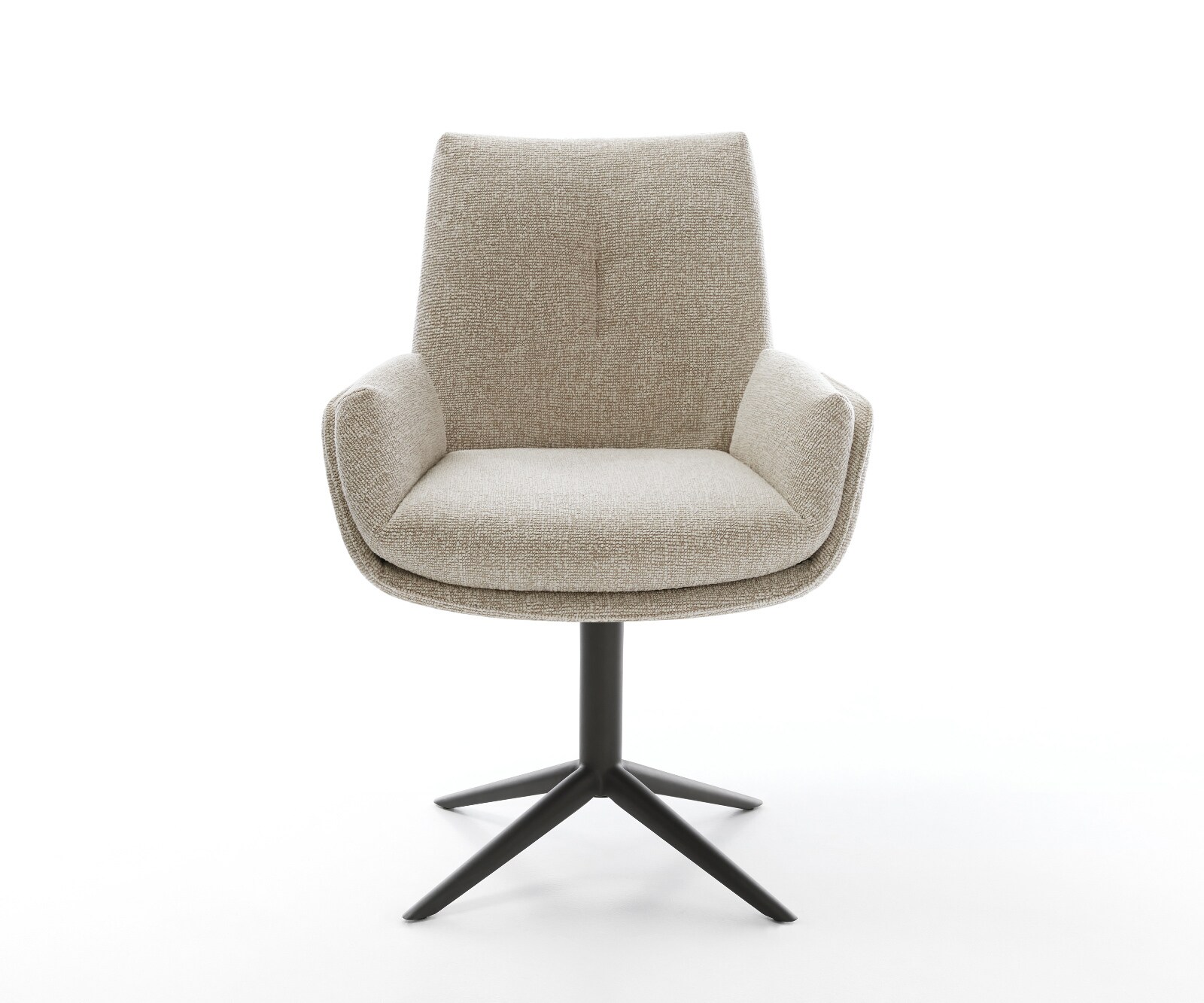 Drehstuhl Clea-Flex Webstoff Soft Beige Fußkreuz Schwarz 360° drehbar Wippfunktion 1