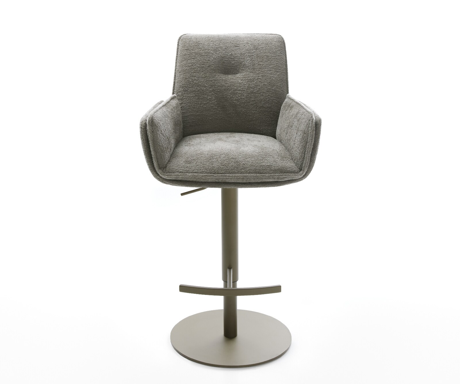 Chaise-de-bar Nela-Flex Bouclé doux Boue Pied pivotant réglable en hauteur couleur titane Couleur titane 2