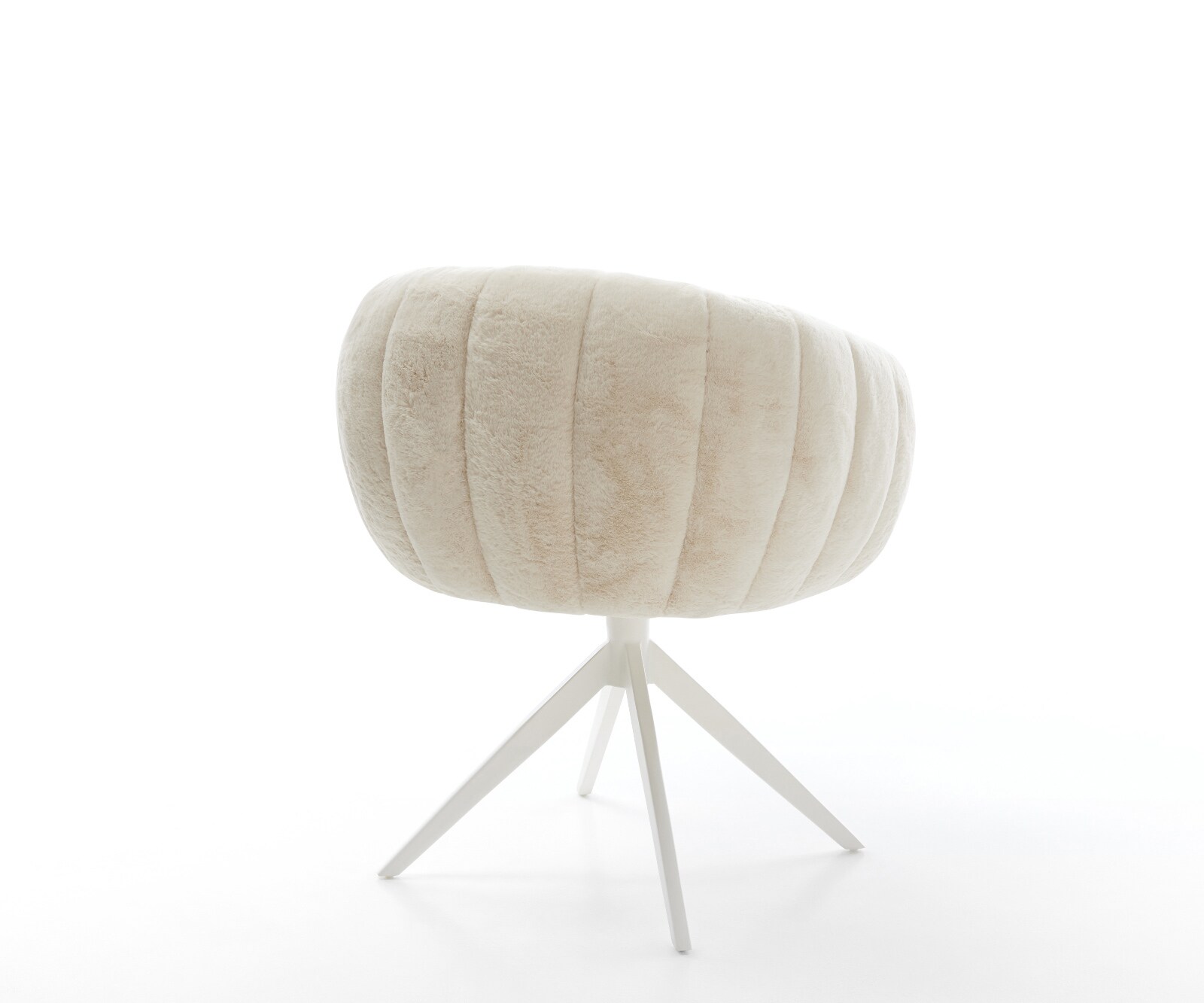 Chaise-pivotante Jada-Flex peluche crème-blanc pied croisé large blanc pivotement sur 360° fonction bascule ressorts ensachés 5