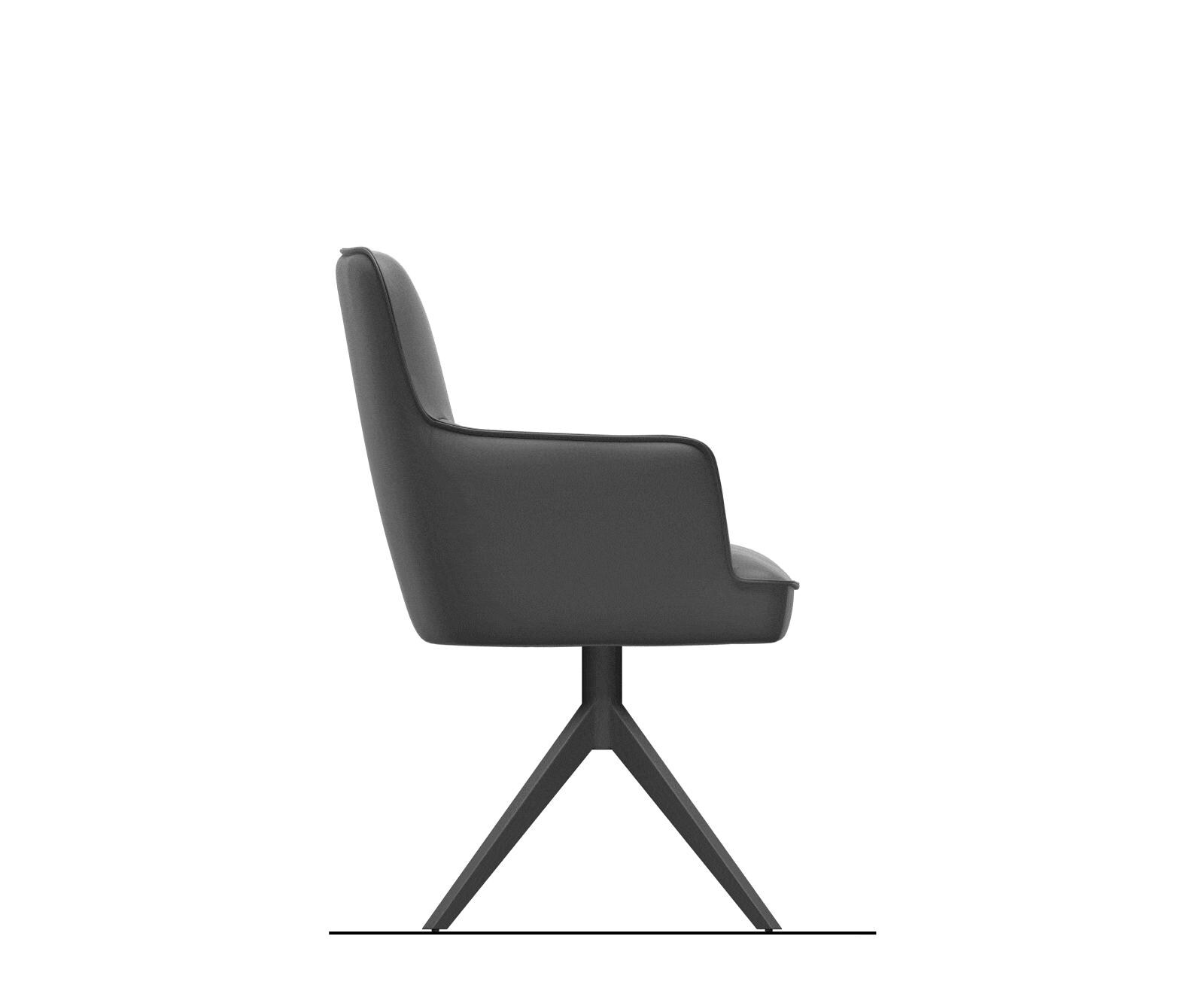 Chaise-pivotante Heira-Flex microvelours anthracite vintage pied croisé large aspect titane pivotement sur 360° fonction bascule ressorts ensachés 8