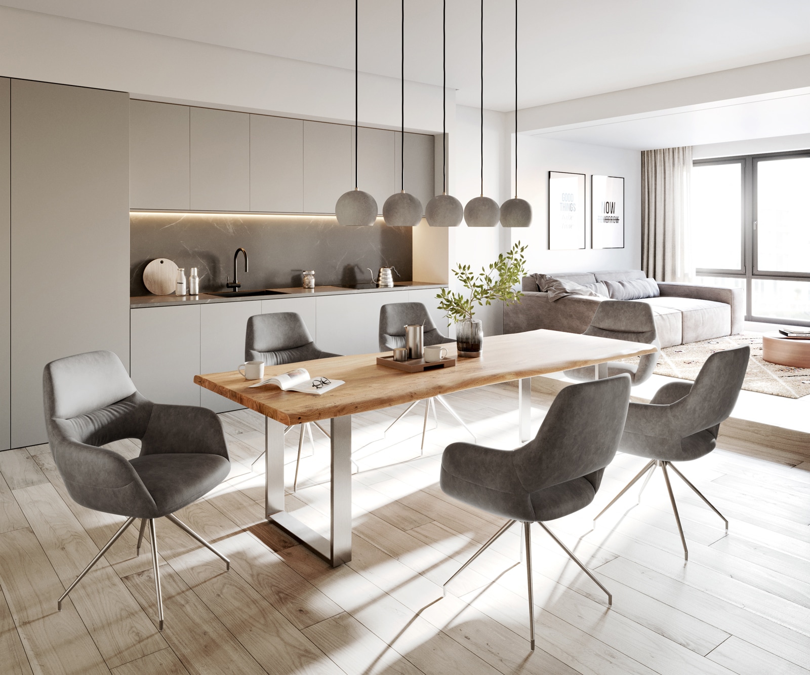 Esszimmerstuhl Yago-Flex mit Armlehnen Mikrofaser Anthrazit Vintage Kreuzgestell konisch Edelstahl Taschenfederkern 3 Esszimmerstuhl Yago-Flex mit Armlehnen Mikrofaser Anthrazit Vintage Kreuzgestell konisch Edelstahl Taschenfederkern 3