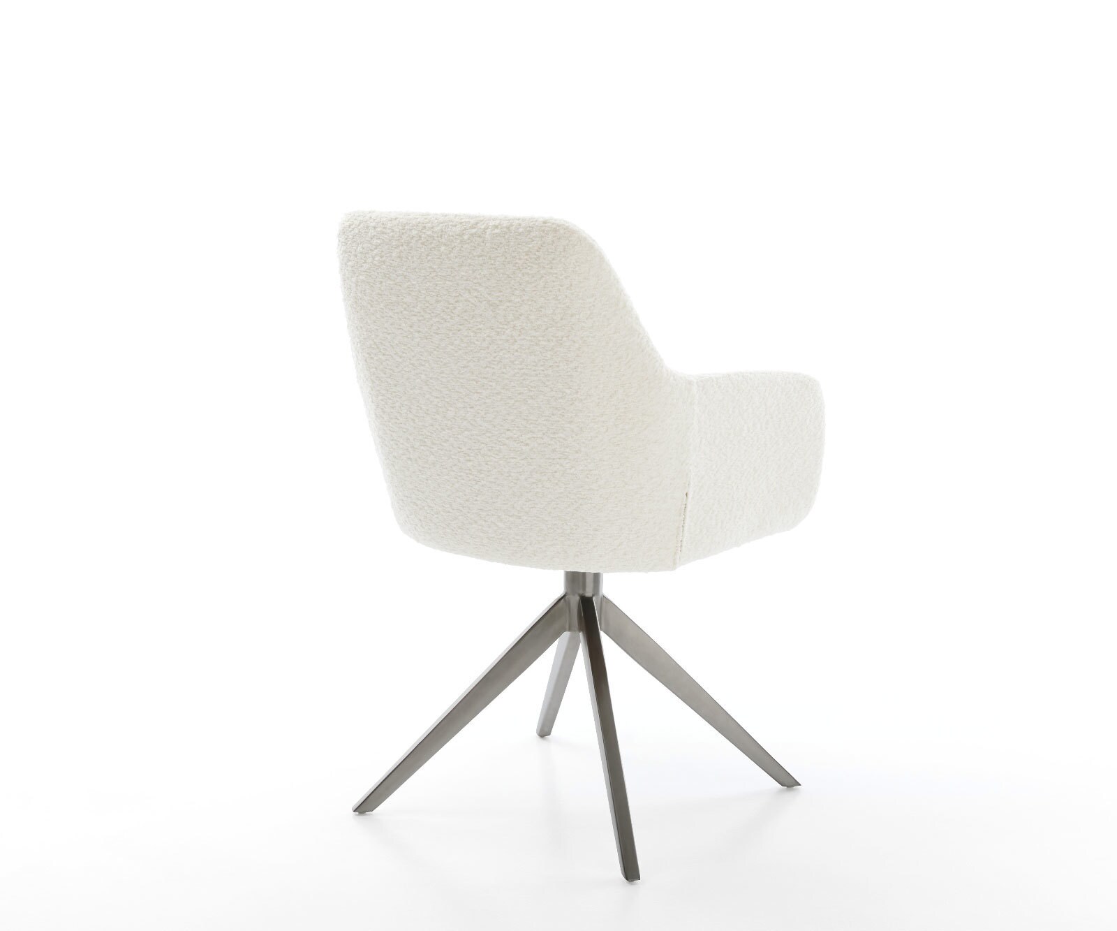 Chaise-pivotante Pejo-Flex bouclé blanc pied croisé large grafiete pivotement sur 360° fonction bascule ressorts ensachés 5