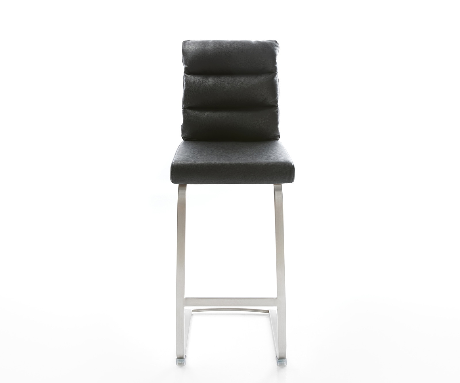 Barstuhl Pela-Flex Echt-Leder Schwarz Freischwinger flach Edelstahl 1 Barstuhl Pela-Flex Echt-Leder Schwarz Freischwinger flach Edelstahl 1