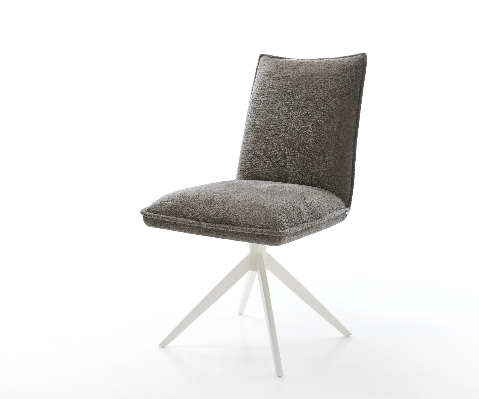 Chaise-pivotante Lelio-Flex bouclé doux couleur boue pied croisé large blanc pivotement sur 360° fonction bascule resorts ensachés 1
