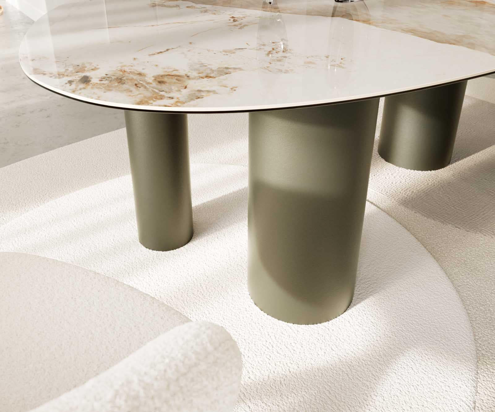 Esstisch Edge Oval 220x120 Keramik Minas Melange Weiß-Beige Pilier Metall Effektfinish Titan 5 Esstisch Edge Oval 220x120 Keramik Minas Melange Weiß-Beige Pilier Metall Effektfinish Titan 5