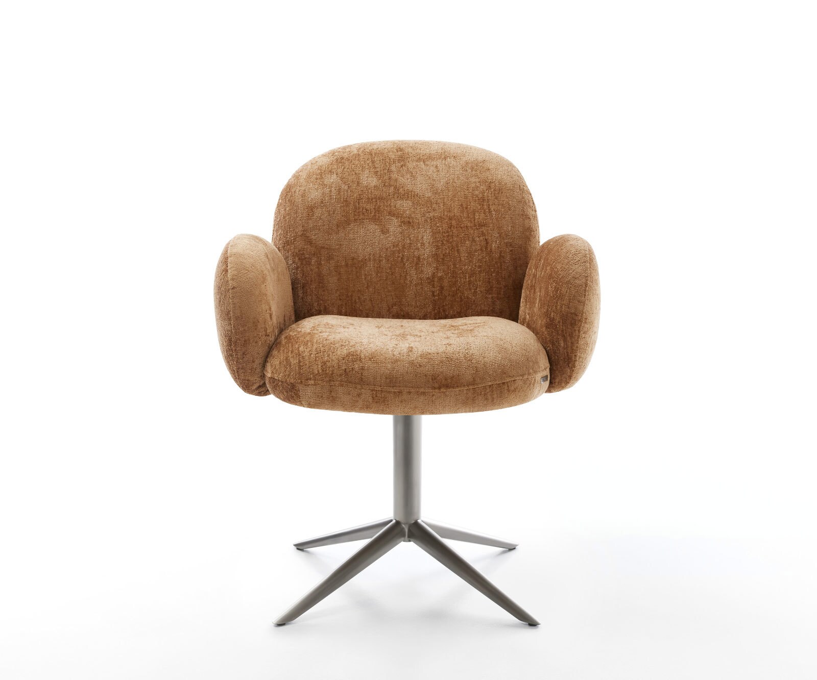 Chaise-pivotante Nube-Flex mit Armlehnen chenille rouille pied de chaise 4 branches grafiete pivotement sur 360° fonction bascule ressorts ensachés 2