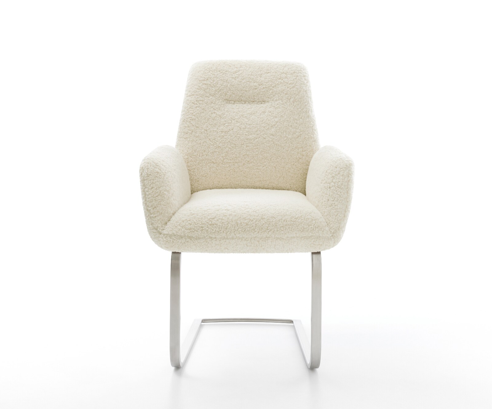 Freischwinger Zoa-Flex Teddystoff Beige Freischwinger flach Edelstahl Taschenfederkern 1