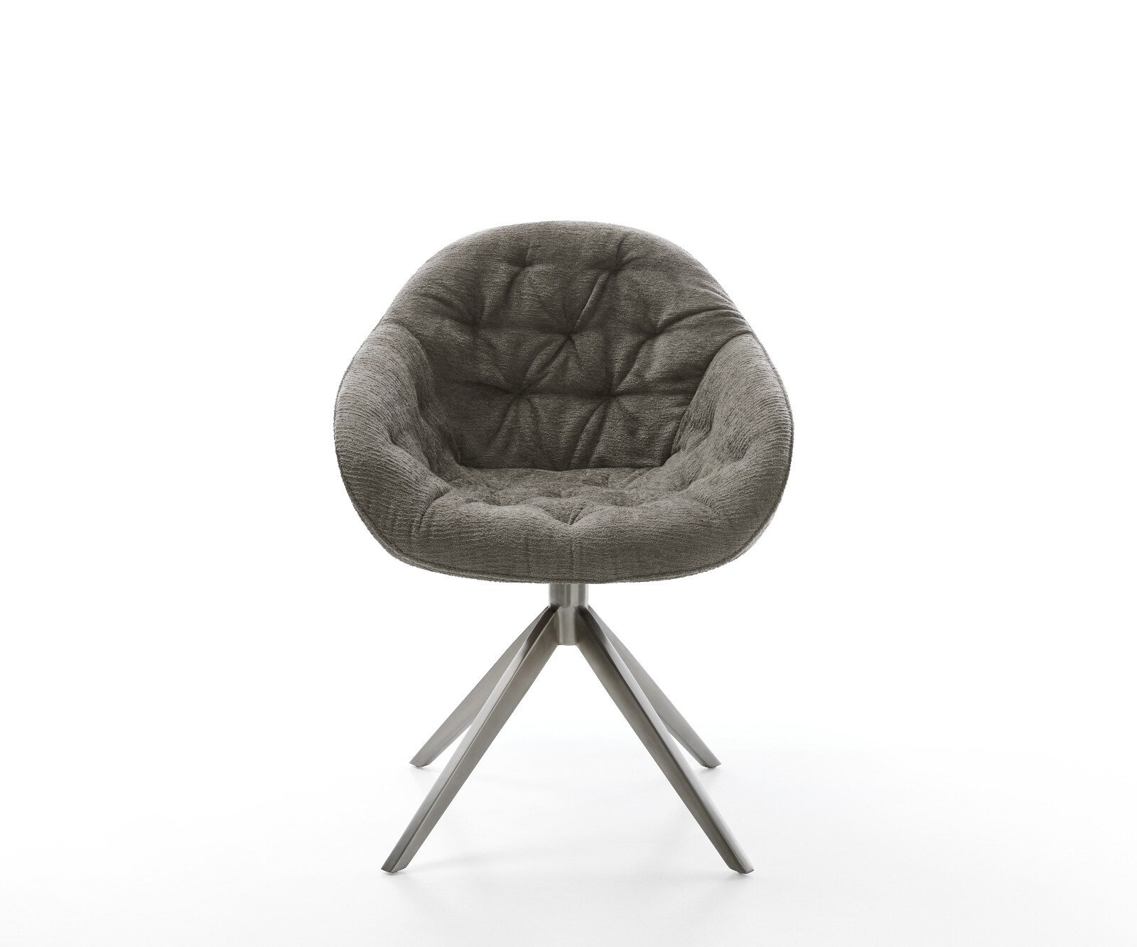 Chaise-pivotante Gaio-Flex bouclé doux couleur boue pied croisé large grafiete pivotement sur 360° fonction bascule 2