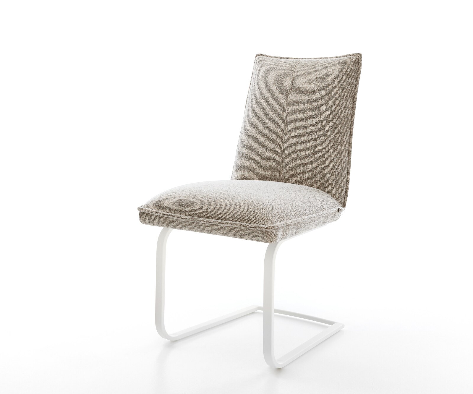 Cantilever Lelio-Flex tissu tissé doux beige pied cantilever plat blanc resorts ensachés 1