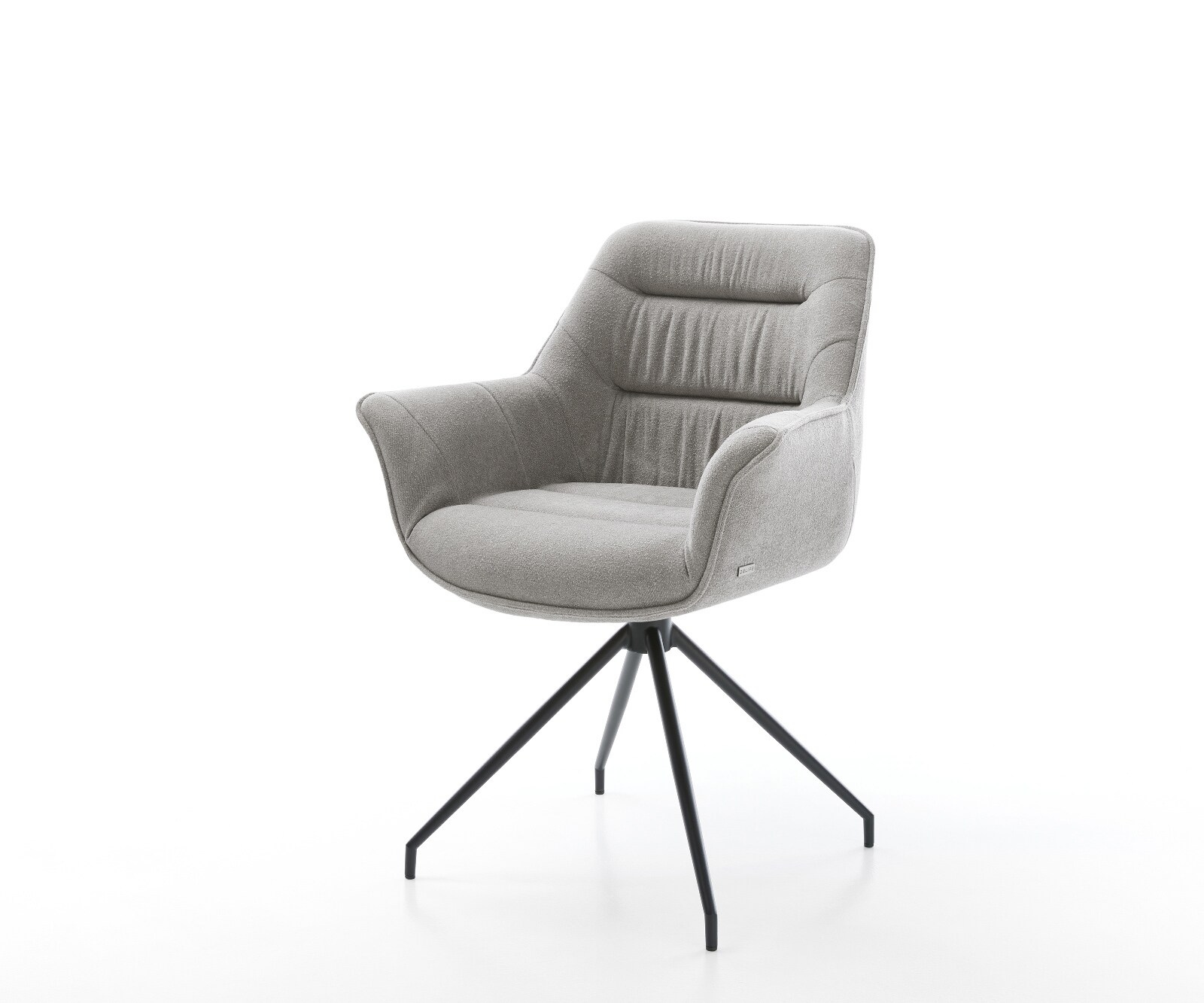 Esszimmerstuhl Kaira-Flex Strukturstoff Soft Grau Kreuzgestell konisch Schwarz