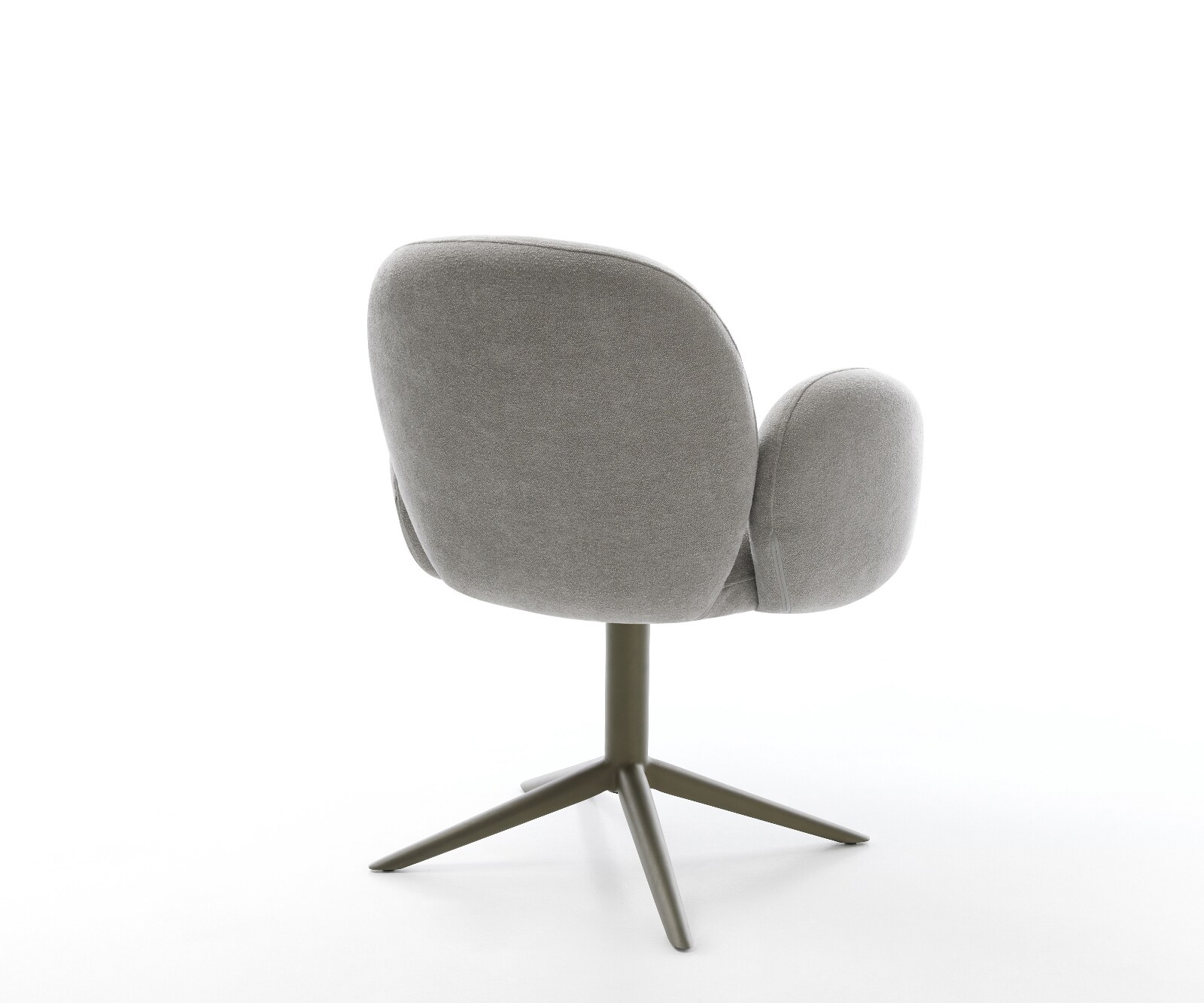 Chaise-pivotante Nube-Flex avec accoudoirs tissu structuré doux gris pied de chaise 4 branches aspect titane pivotement sur 360° fonction bascule resorts ensachés 4