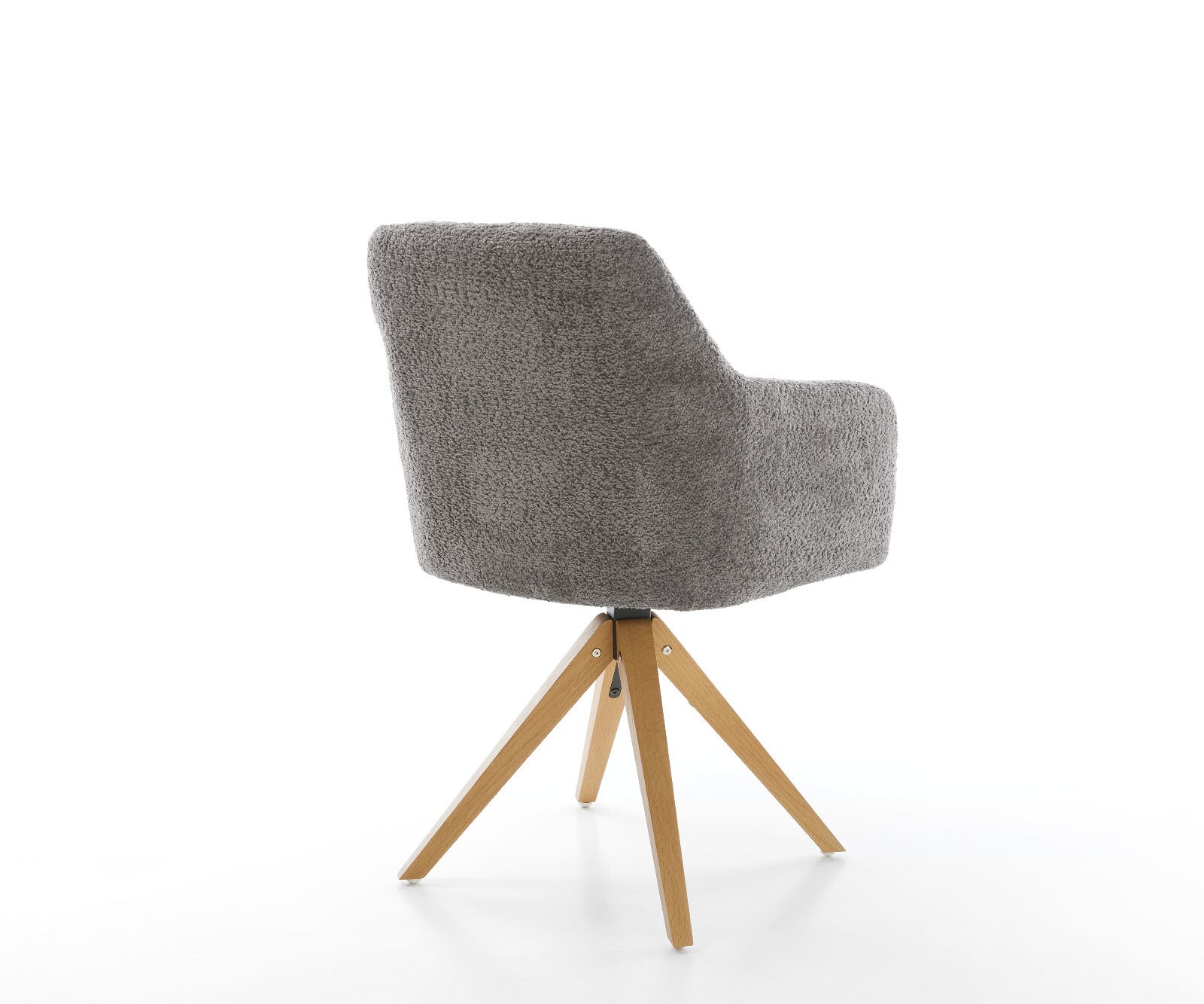 Esszimmerstuhl Greg-Flex Bouclé Grau Holzgestell kantig Natur Taschenfederkern 5