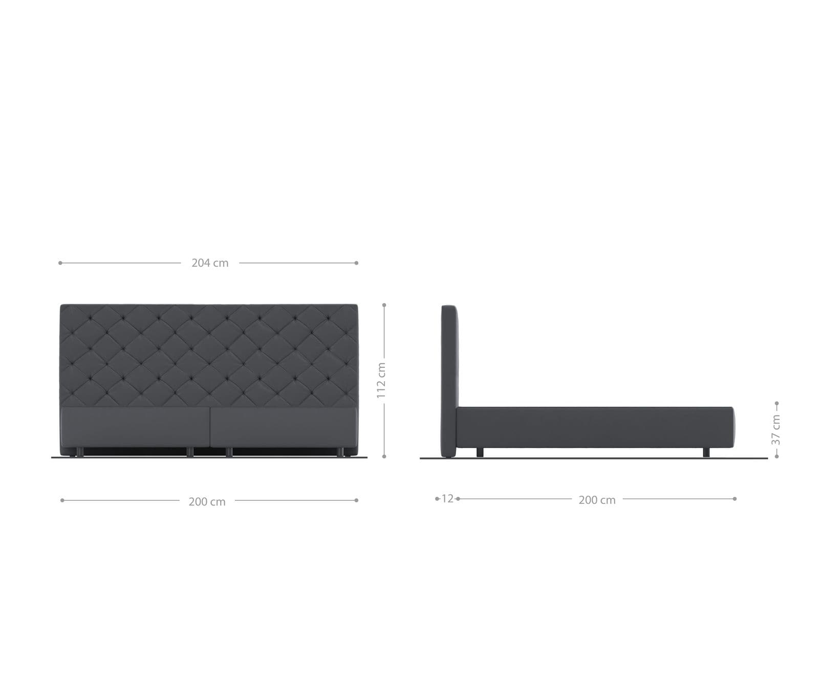 Boxspringgestell Dream-Great Mikrofaser Grau 200x200 cm 2 Boxspringgestell Dream-Great Mikrofaser Grau 200x200 cm 2