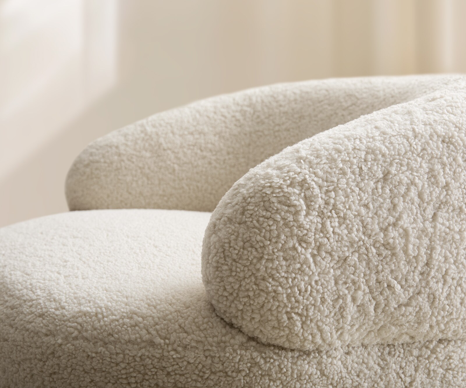 Loungesessel Nova 88x88 cm Teddystoff Beige 4