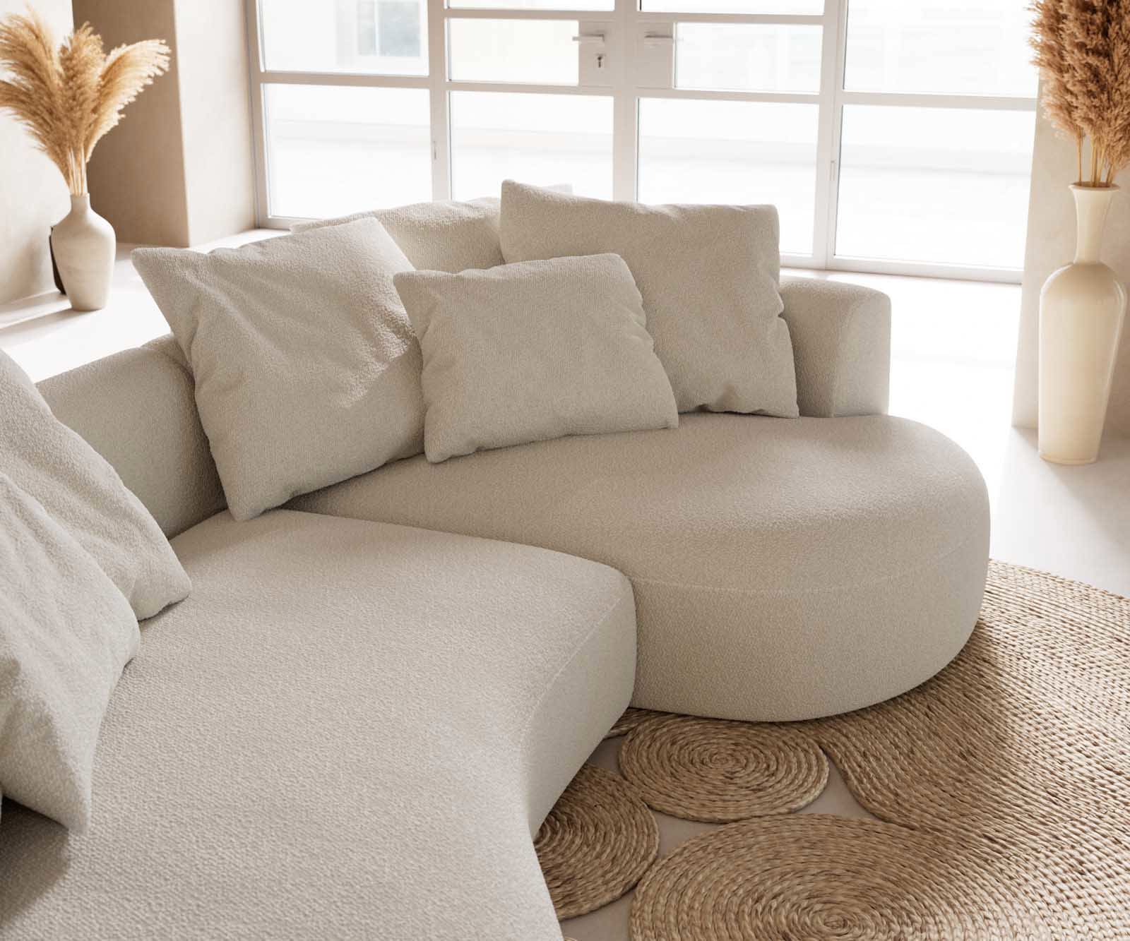 Sofa Edina 330x170 cm Bouclé Creme-Weiß 6