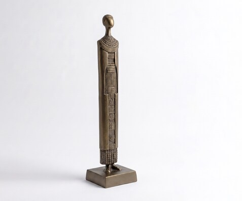 Figur Signum B12 x T12 x H51 cm Aluminium Aurum Satin Gegossen