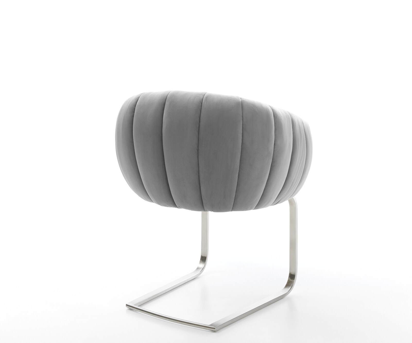 Cantilever Jada-Flex velours gris pied cantilever plat acier inoxydable brossé ressorts ensachés 5