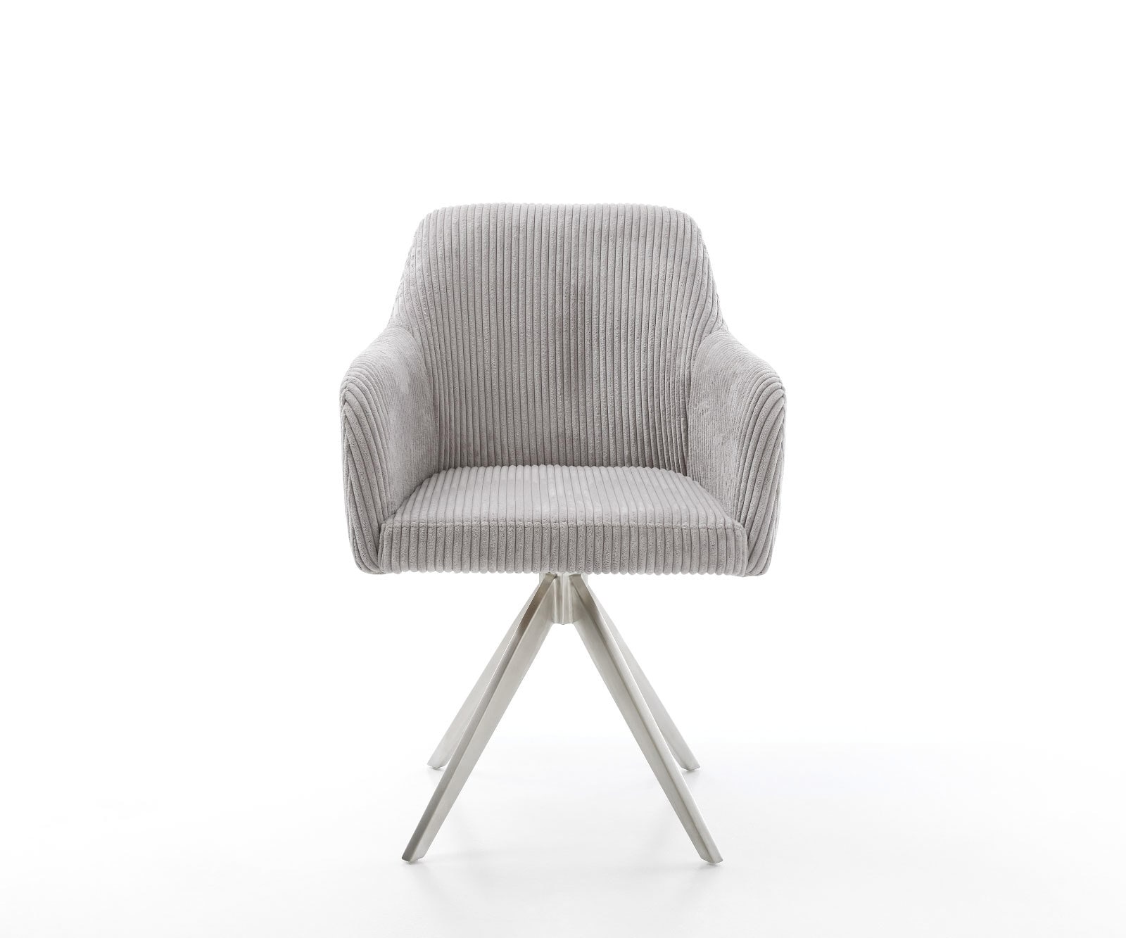 Esszimmerstuhl Greg-Flex Cord Silbergrau Kreuzgestell kantig Edelstahl Taschenfederkern 1 Esszimmerstuhl Greg-Flex Cord Silbergrau Kreuzgestell kantig Edelstahl Taschenfederkern 1