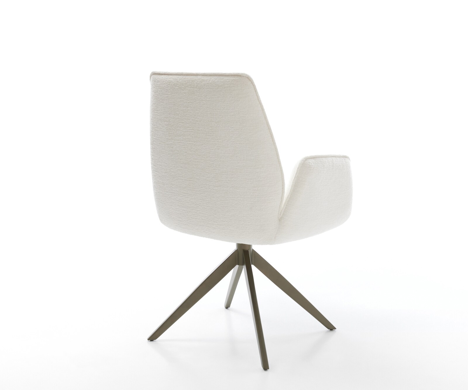 Drehstuhl Zoa-Flex Bouclé Soft Beige Kreuzgestell breit Effektfinish Titan 360° drehbar Wippfunktion Taschenfederkern 5