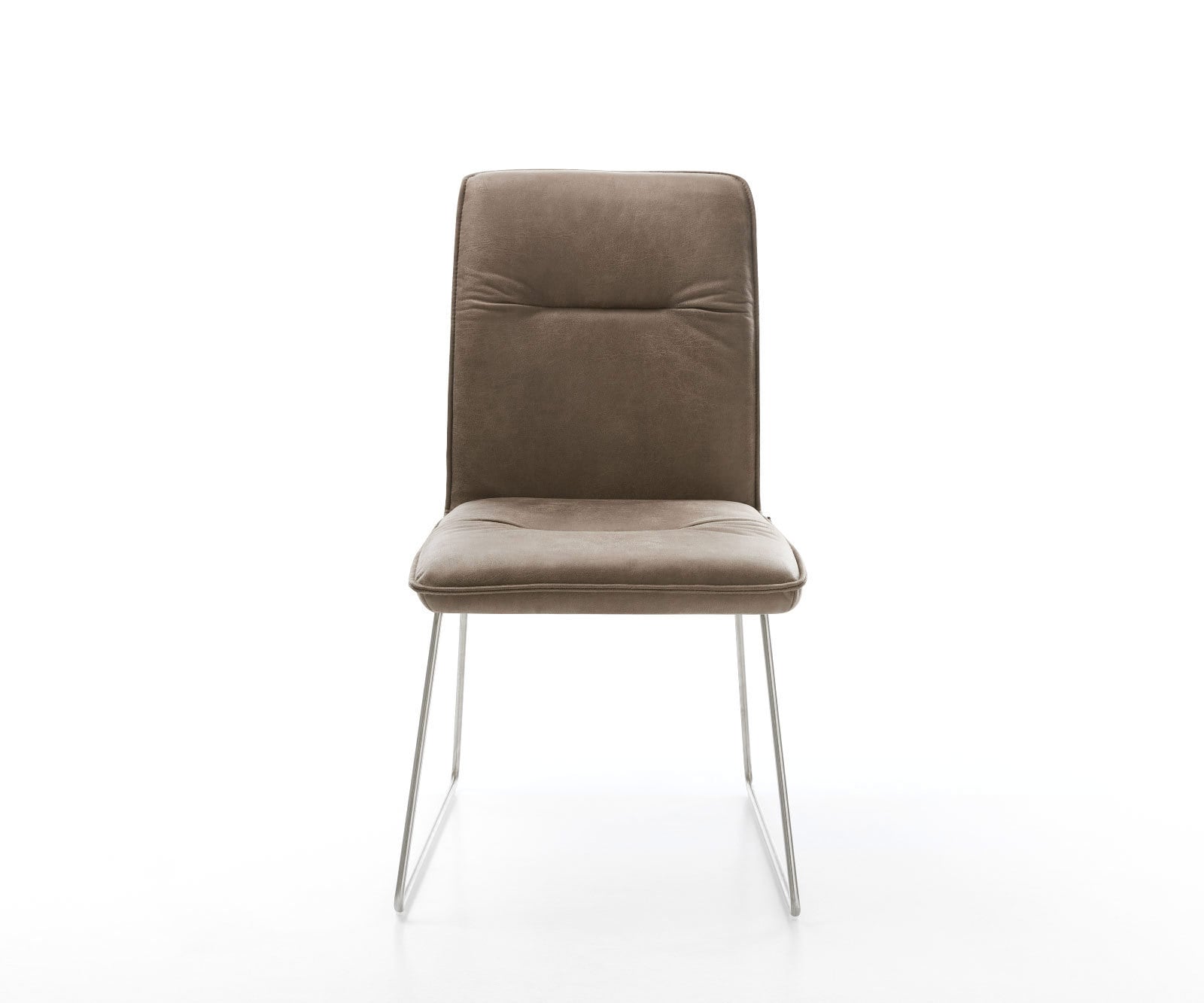 Esszimmerstuhl Vinjo-Flex Mikrofaser Taupe Vintage Kufengestell Edelstahl 1 Esszimmerstuhl Vinjo-Flex Mikrofaser Taupe Vintage Kufengestell Edelstahl 1