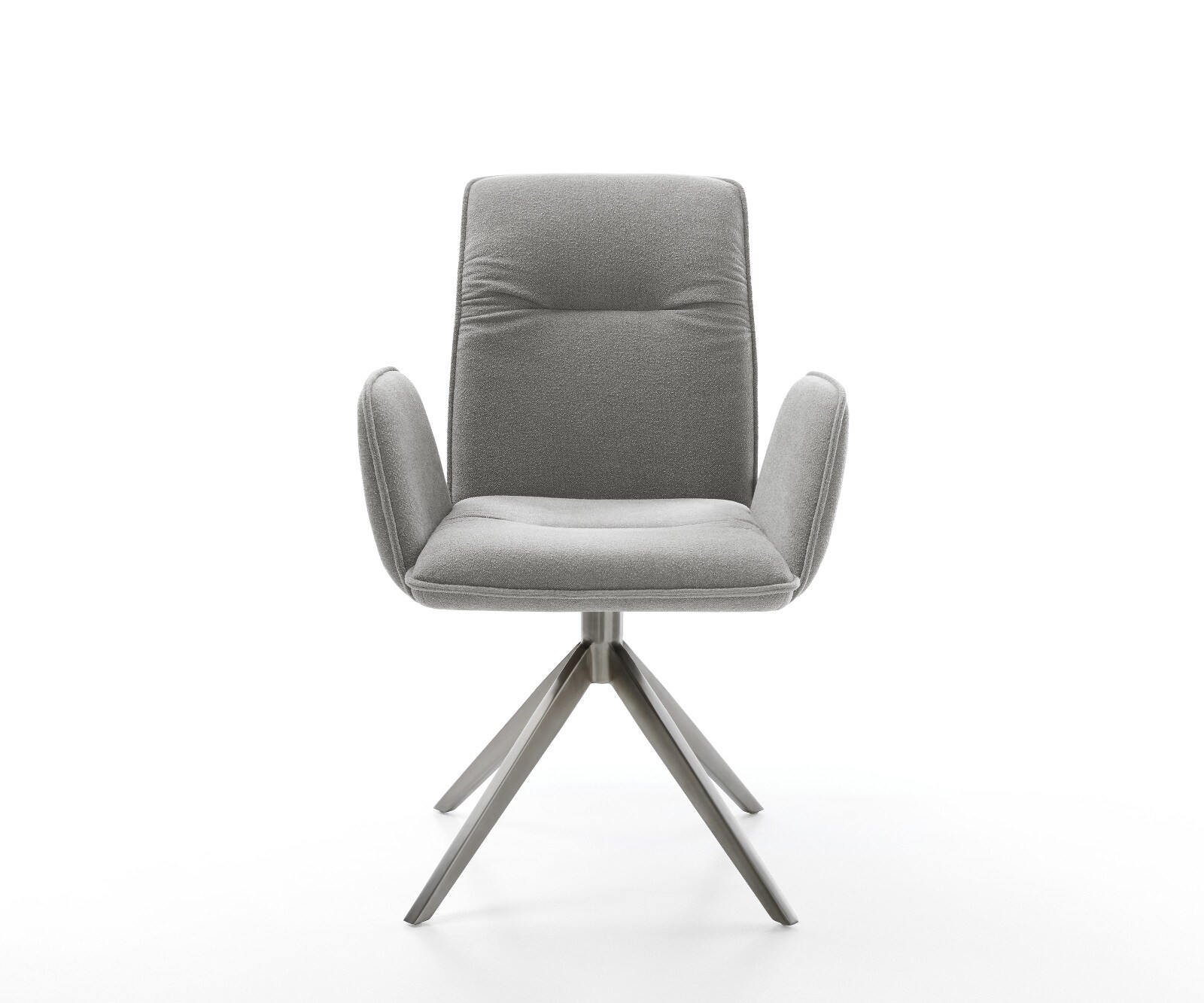 Drehstuhl Vinja-Flex Strukturstoff Soft Grau Kreuzgestell breit Graphit 360° drehbar Wippfunktion 2