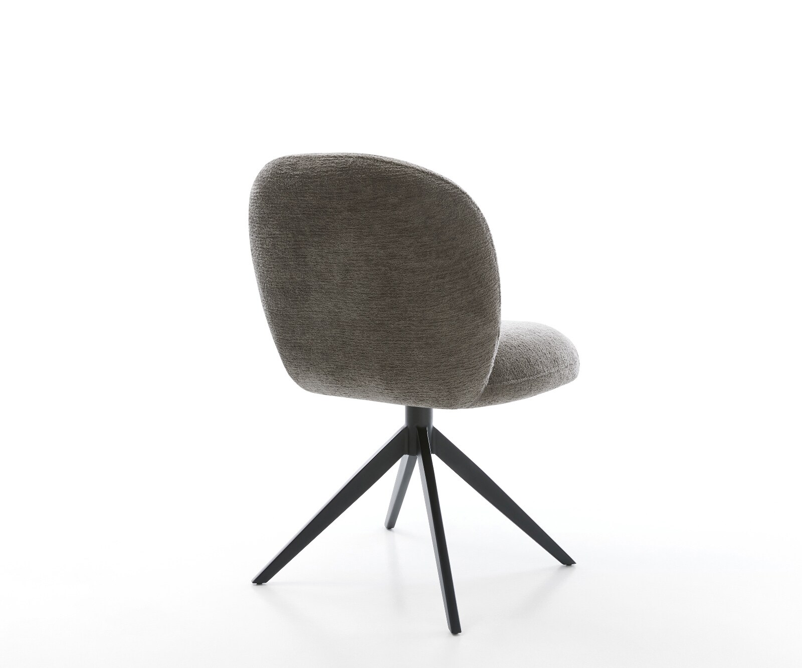 Chaise-pivotante Nube-Flex bouclé doux couleur boue pied croisé large noir pivotement sur 360° fonction bascule resorts ensachés 4