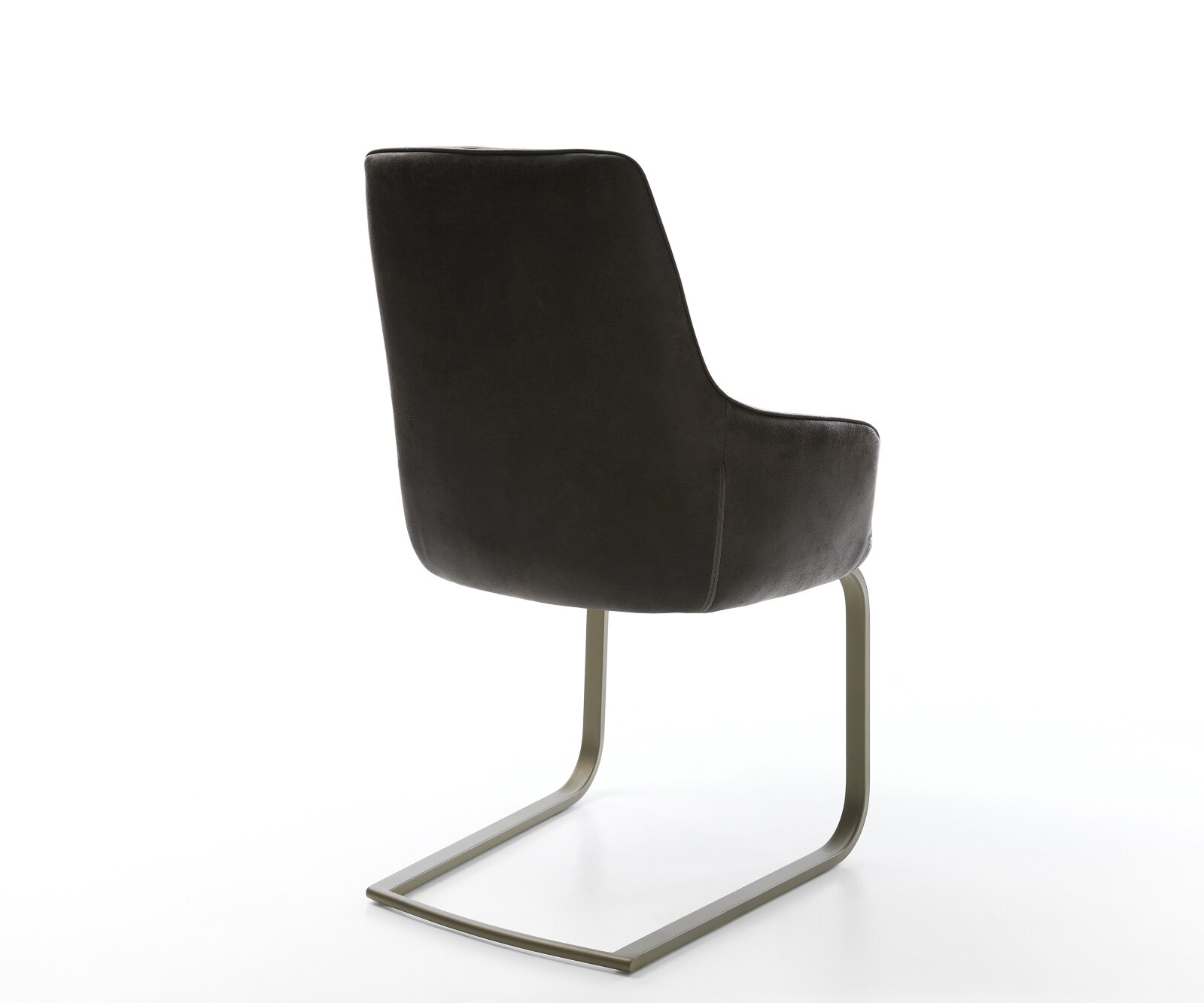 Cantilever Zelia-Flex avec accoudoirs microfibre antracite vintage pied cantilever plat aspect titane ressorts ensachés 5