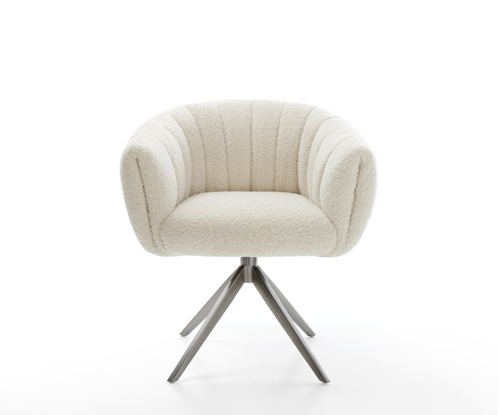 Chaise-pivotante Jada-Flex tissu teddy beige pied croisé large grafiete pivotement sur 360° fonction bascule ressorts ensachés 2