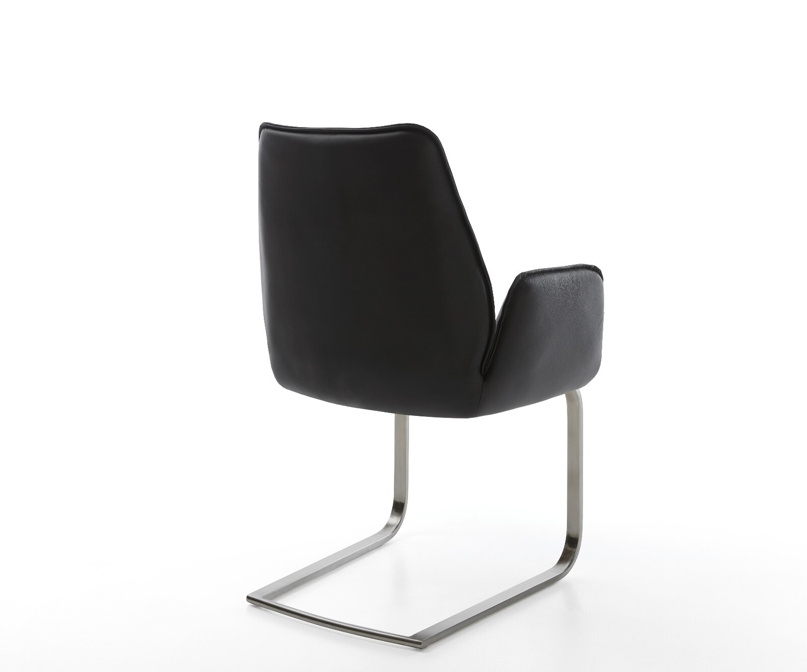 Cantilever Zoa-Flex cuir de vache noir pied cantilever plat grafiete 5