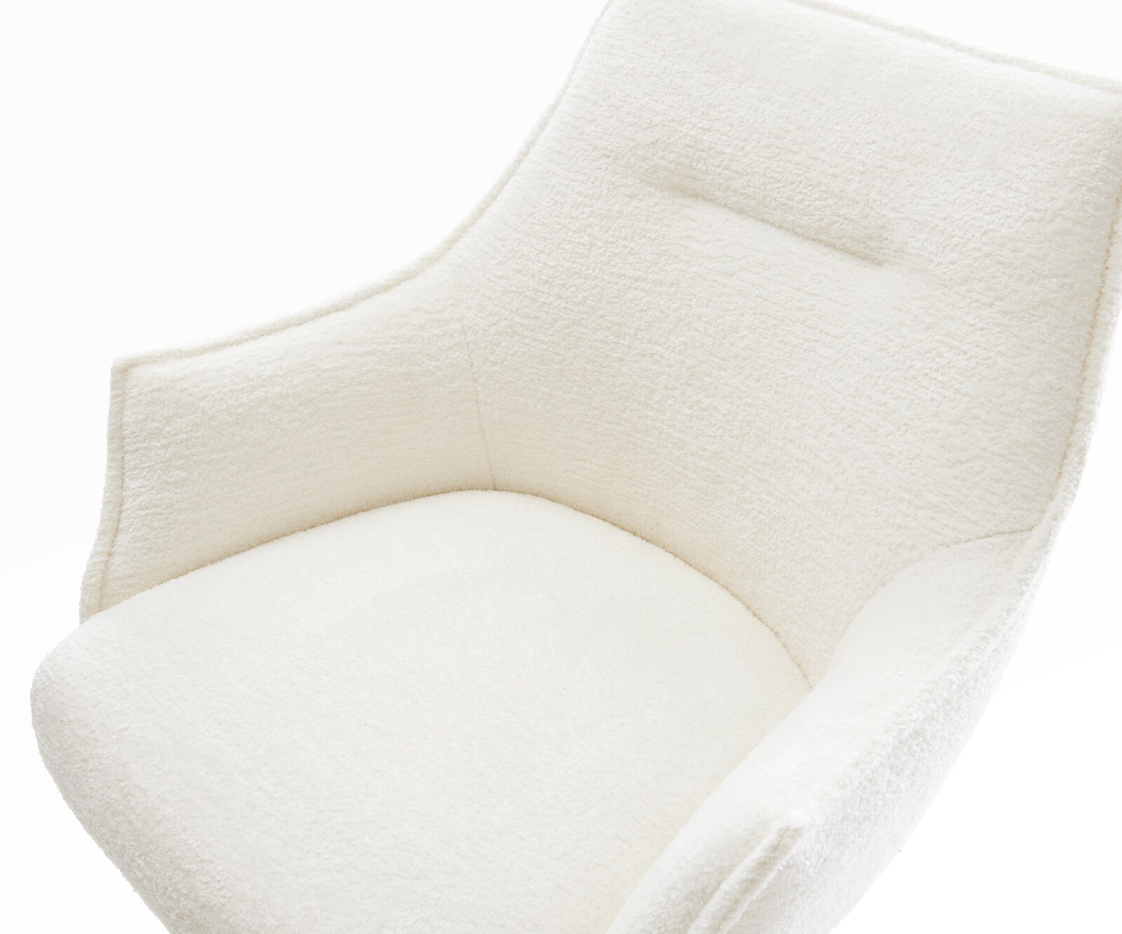 Chaise-de-bar Alja-Flex Bouclé doux Beige Pied trapèze noir Noir Ressort ensaché 4