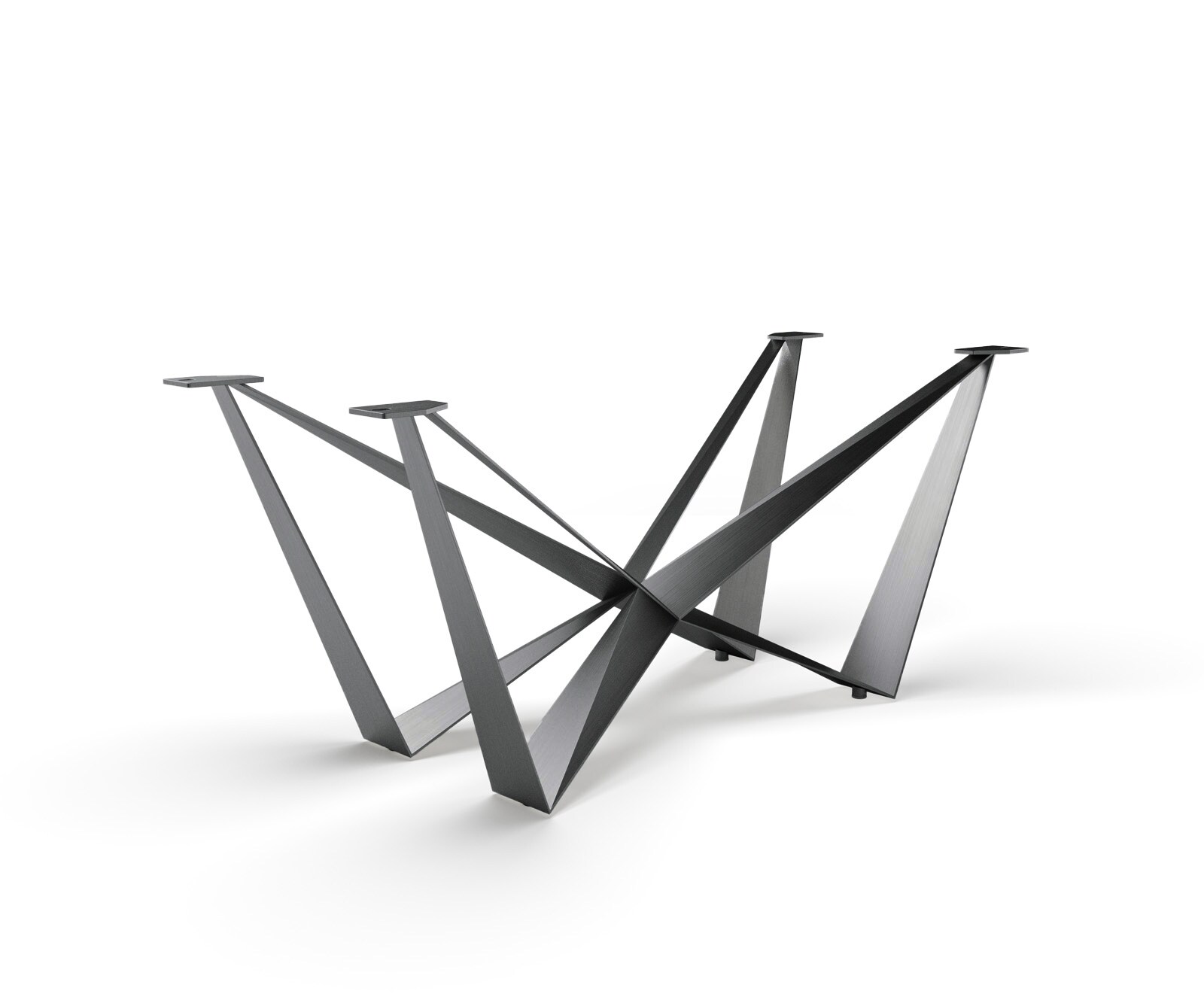 Tischgestell Spider Edelstahl Graphit für Tischplatten ab 200 cm